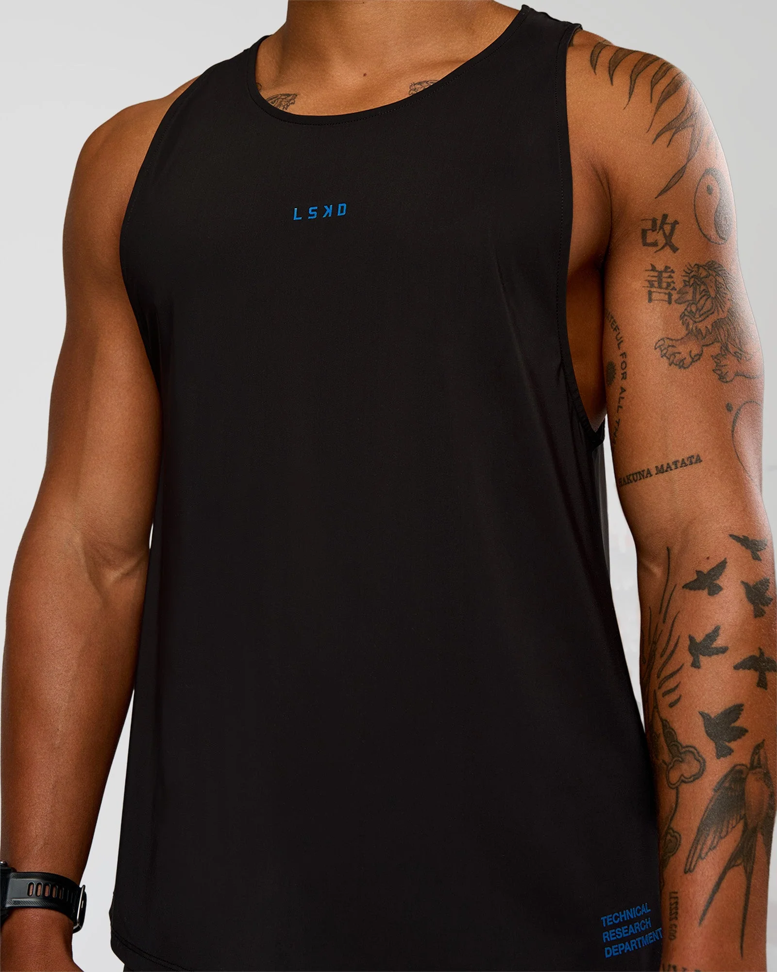 Cadence Run Club Script Values Tank - Black-Palace Blue - Image 7