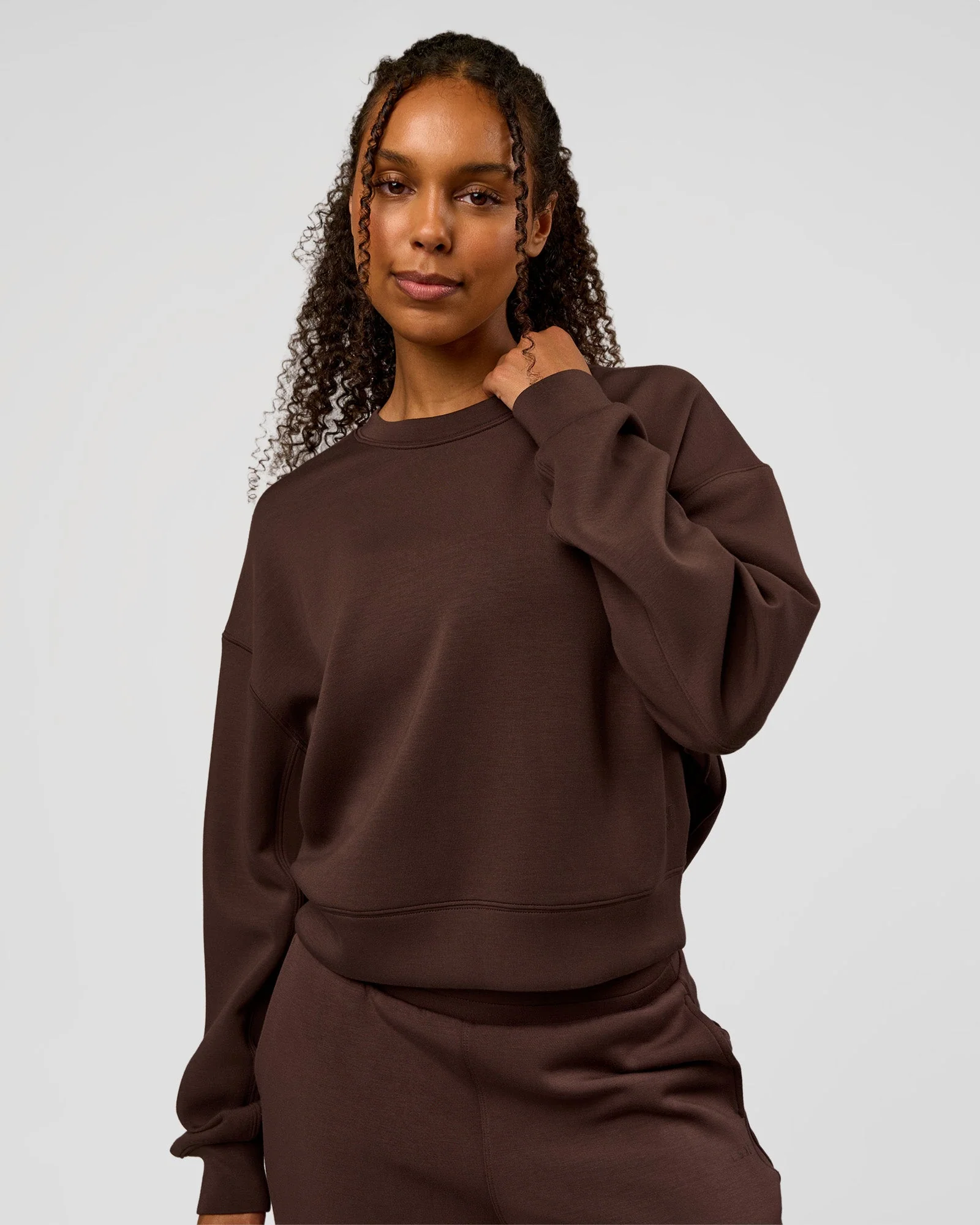 CF Elevate SoftTouch Pintuck Sweater - Hot Chocolate