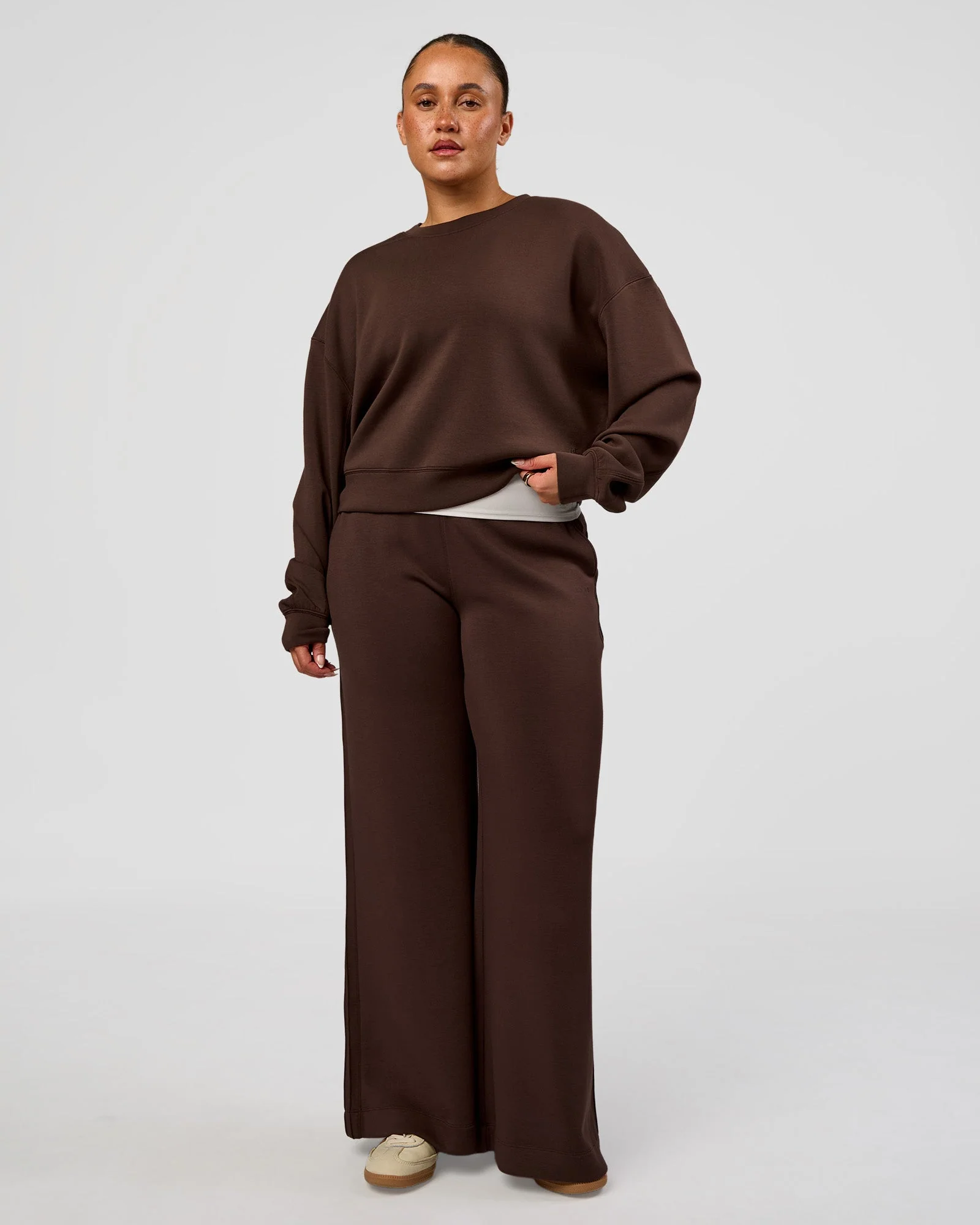 CF Elevate SoftTouch Pintuck Sweater - Hot Chocolate - Image 4