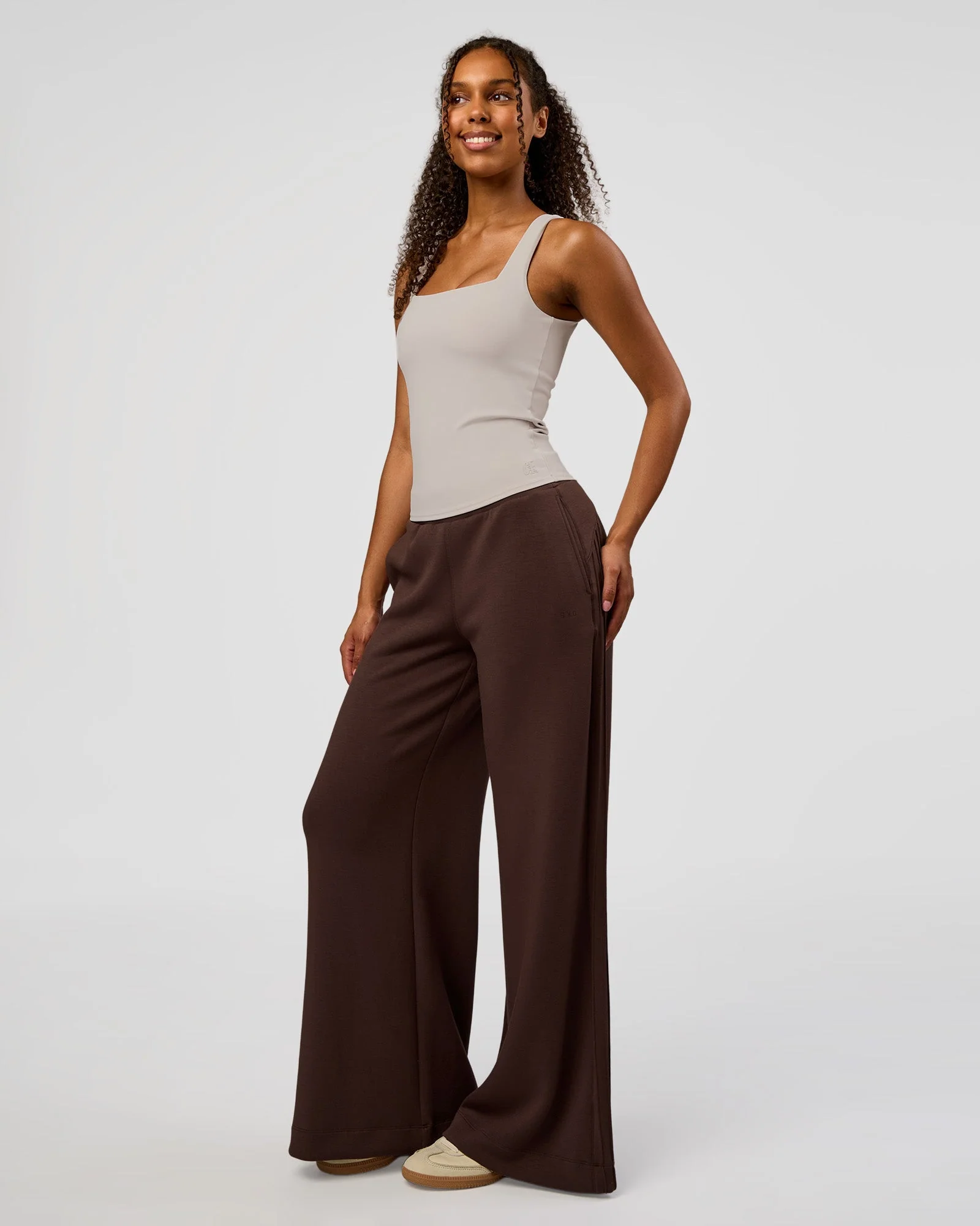 CF Elevate SoftTouch Pintuck Wide Leg Pant - Hot Chocolate - Image 7