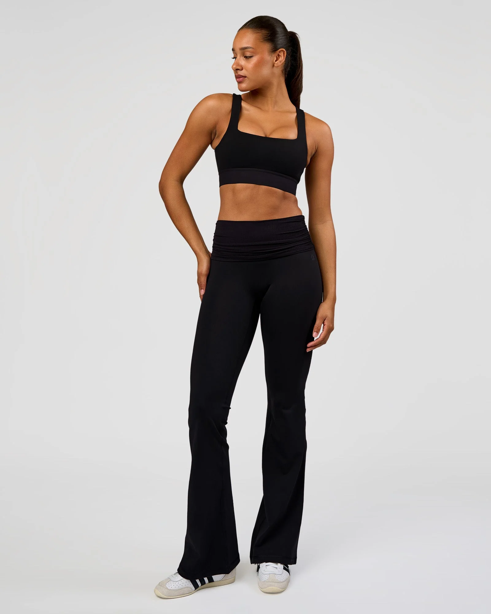 CF Fold Over High-Rise Flared Legging Tall - Black