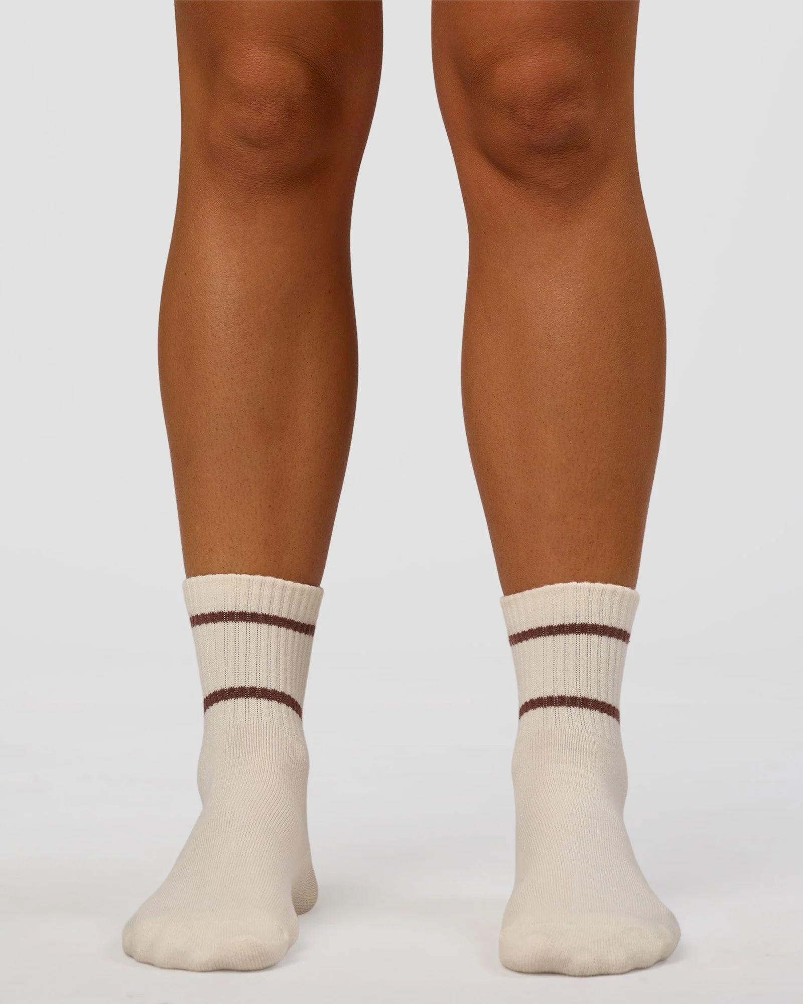 CF Move Through Quarter Socks - Ivory-Hot Chocolate - Image 2