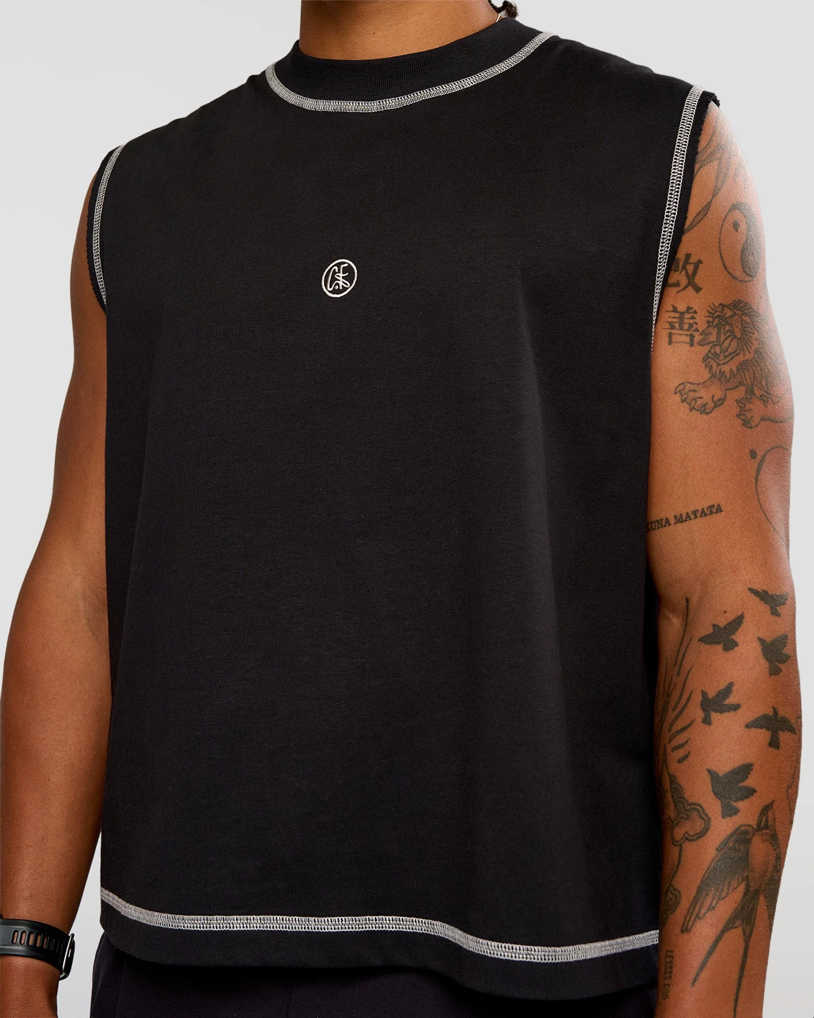 CF Unisex Oversized Heavyweight Boxed Tank - Black-CF X LSKD Sport - Image 10