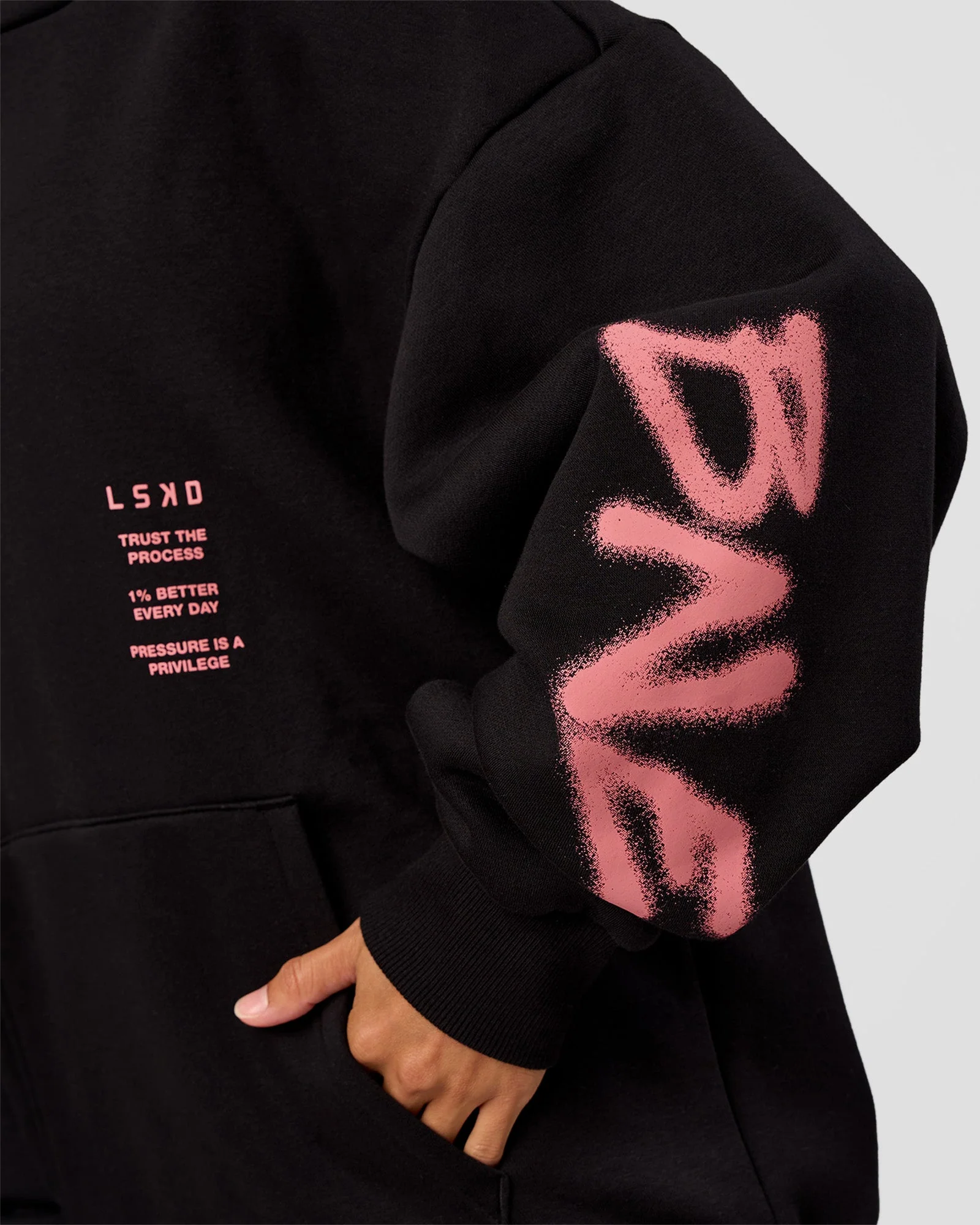 CFT BNE 26 Unisex Oversized Hoodie - Black-Candy Pink - Image 13