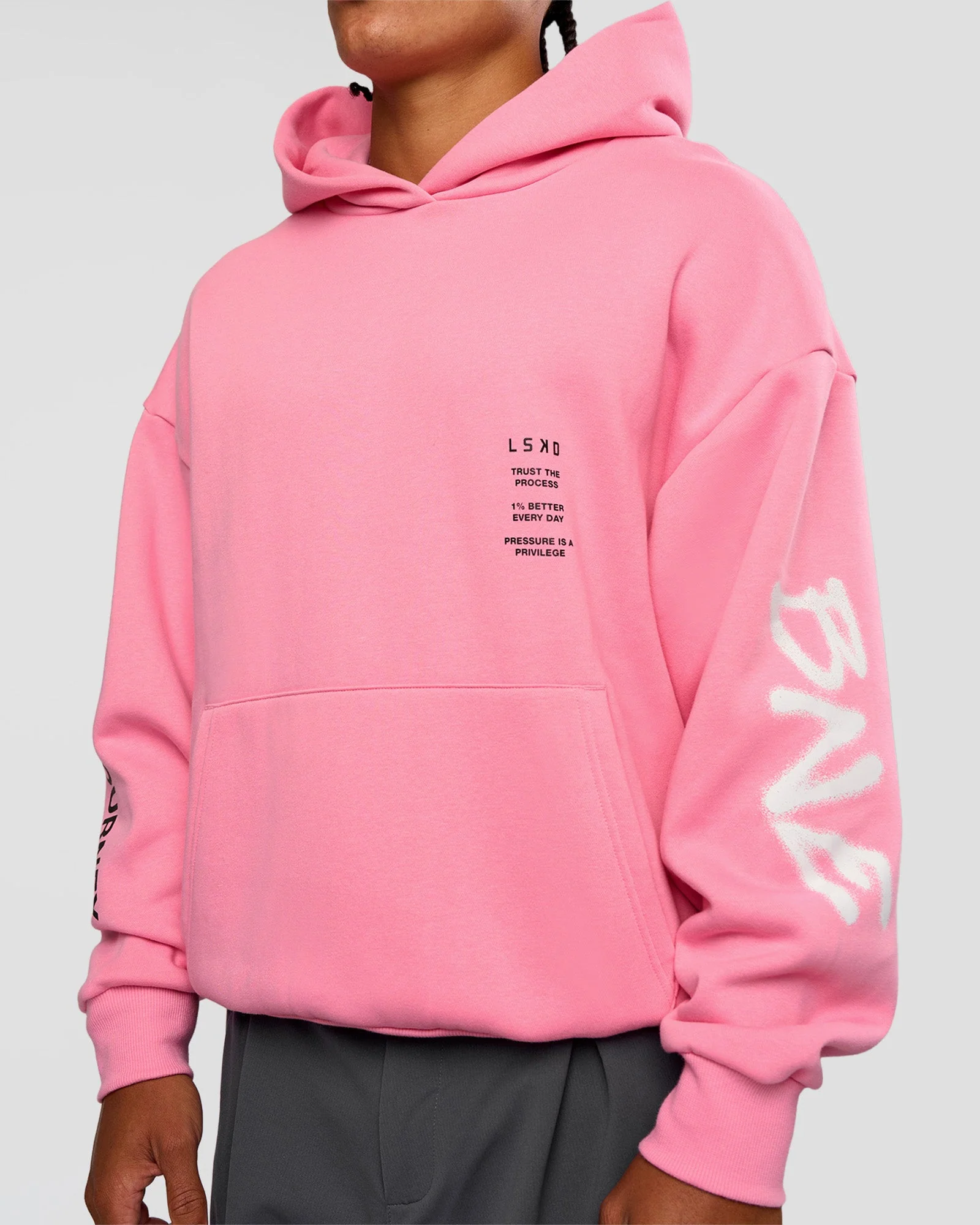 CFT BNE 26 Unisex Oversized Hoodie - Candy Pink-Black - Image 10