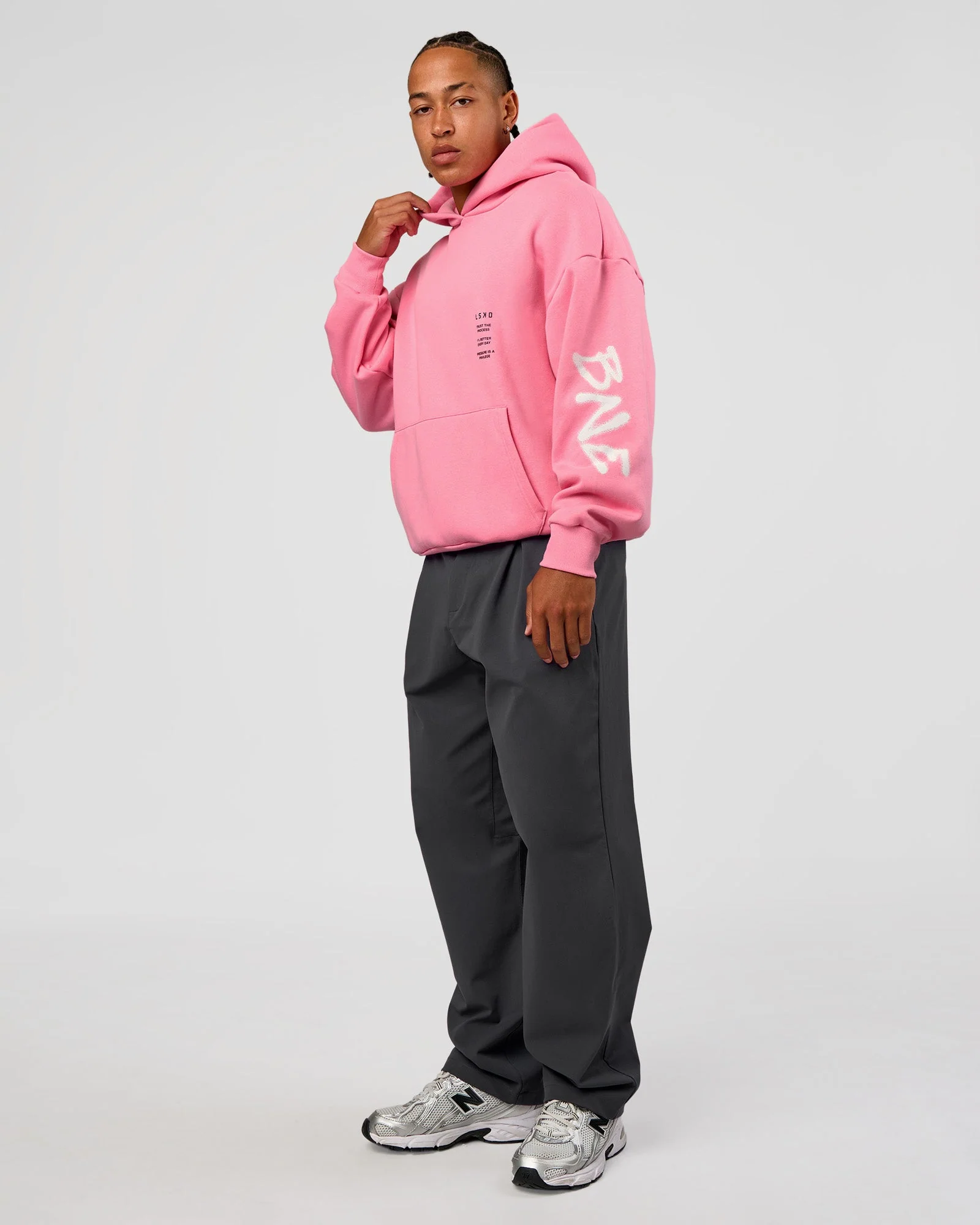 CFT BNE 26 Unisex Oversized Hoodie - Candy Pink-Black - Image 11