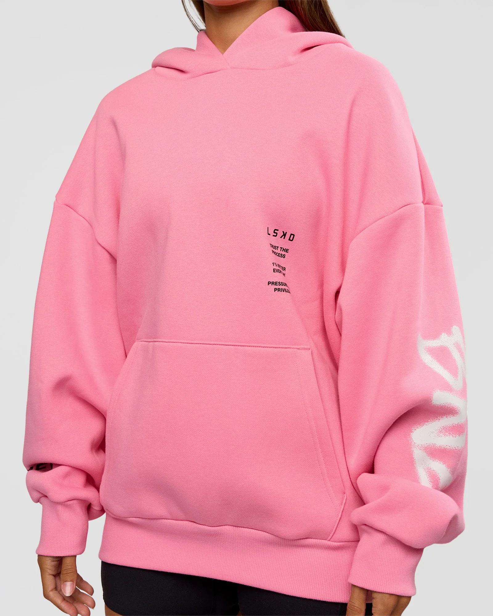 CFT BNE 26 Unisex Oversized Hoodie - Candy Pink-Black - Image 12