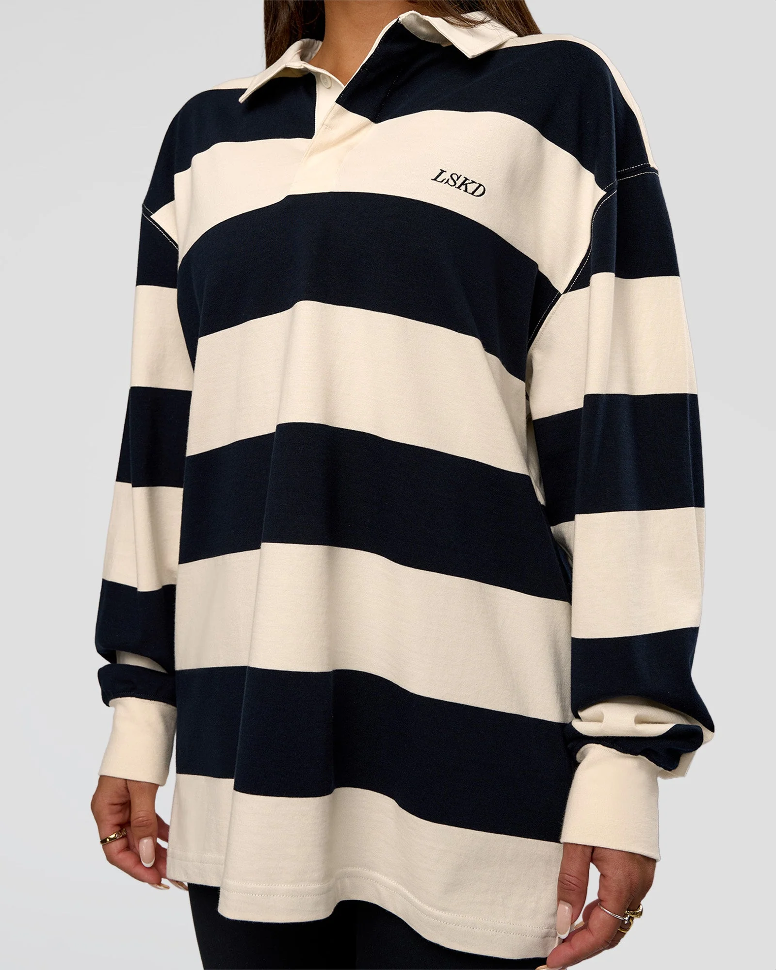 Clubhouse Unisex Rugby Polo - Future Navy-Off White - Image 13