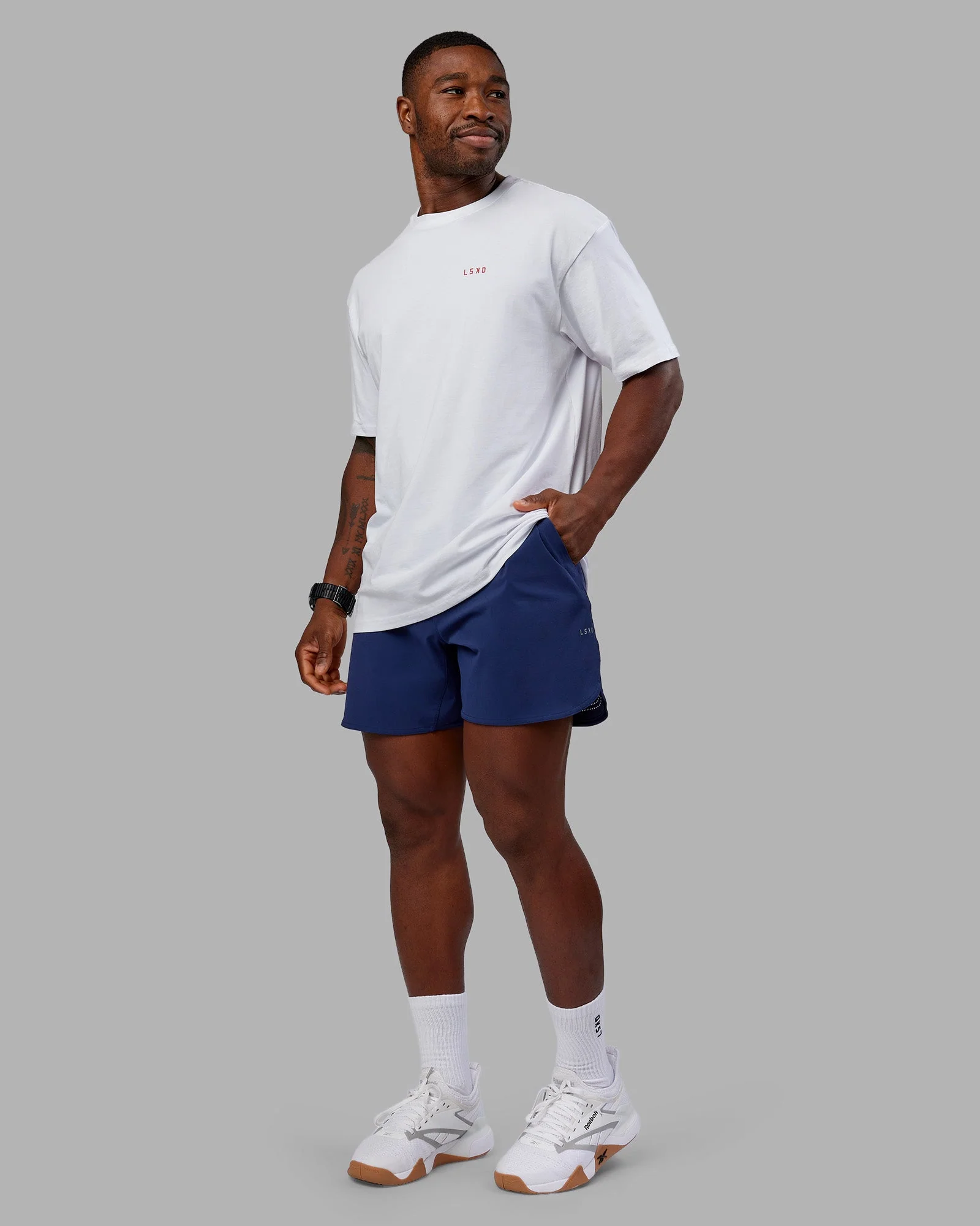 Dare To Think FLXCotton Tee Oversize - White-Scarlet - Image 5