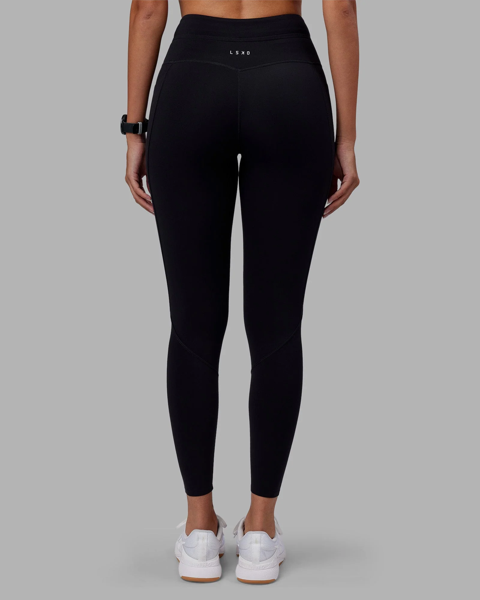 Effortless Drawstring Ultra High-Rise Full Length Legging Pockets - Black - Image 4