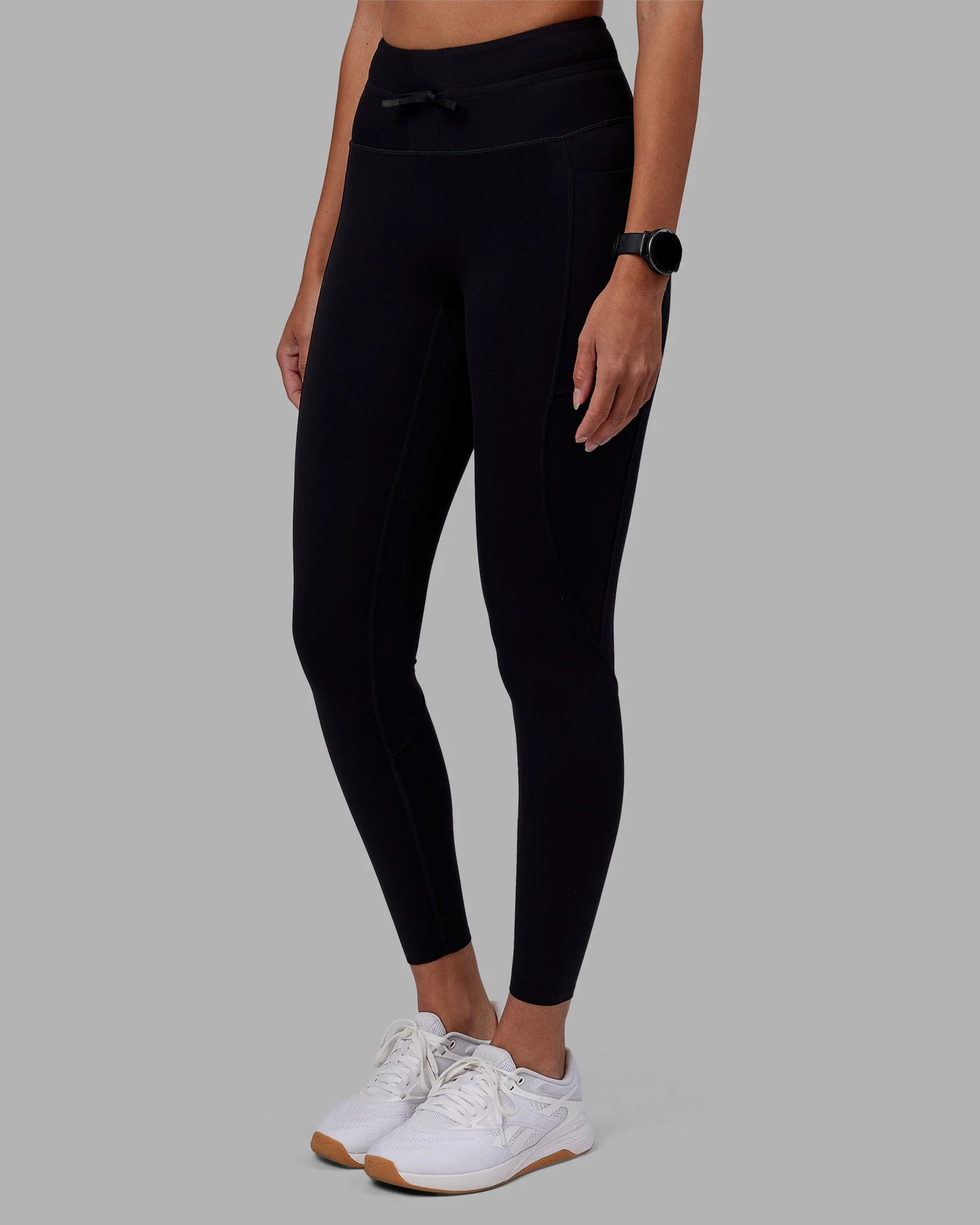 Effortless Drawstring Ultra High-Rise Full Length Legging Pockets - Black - Image 7