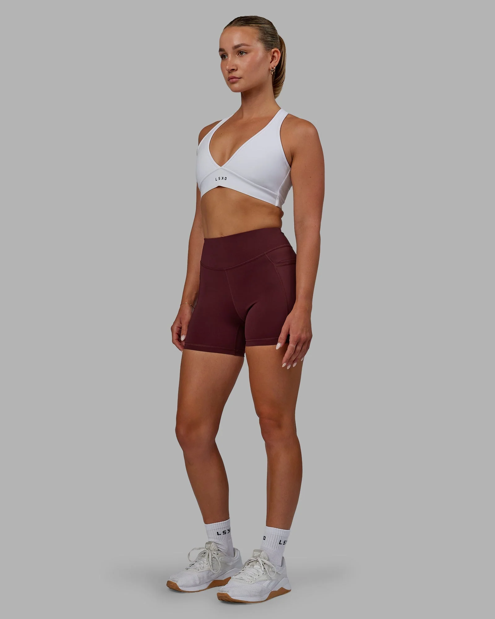 Elite High-Rise 4" Short Pockets - Dark Cherry