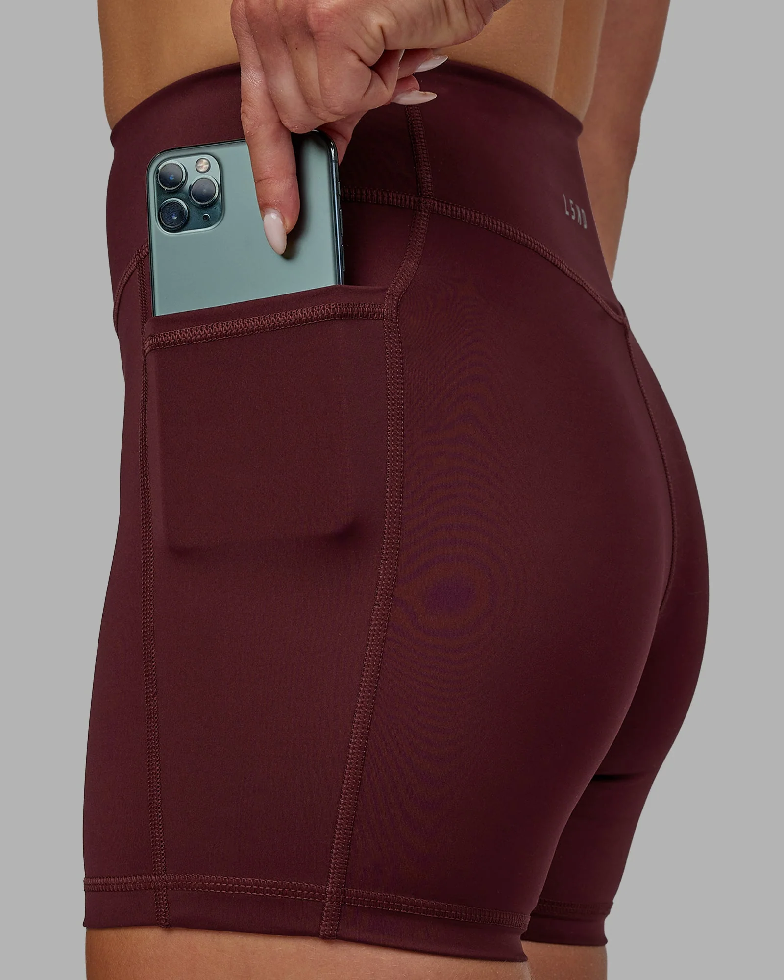 Elite High-Rise 4" Short Pockets - Dark Cherry - Image 11