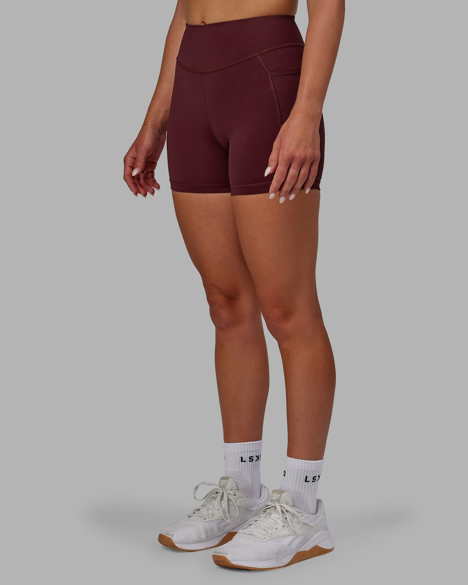 Elite High-Rise 4" Short Pockets - Dark Cherry - Image 5
