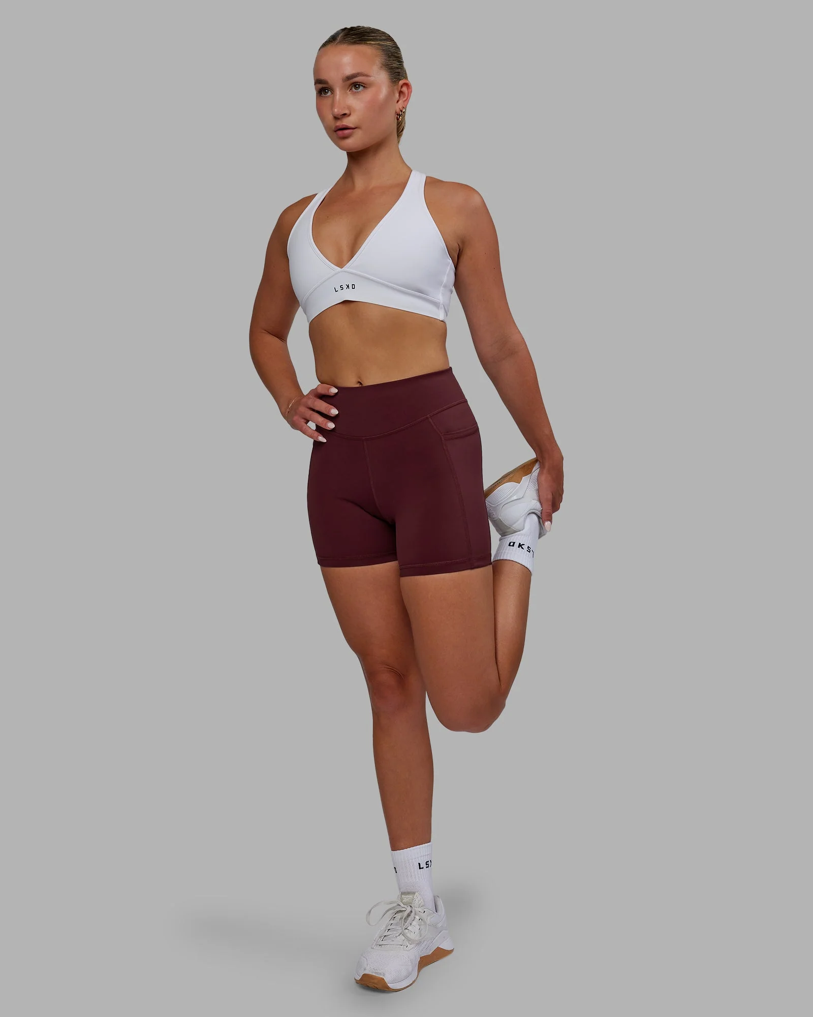 Elite High-Rise 4" Short Pockets - Dark Cherry - Image 6