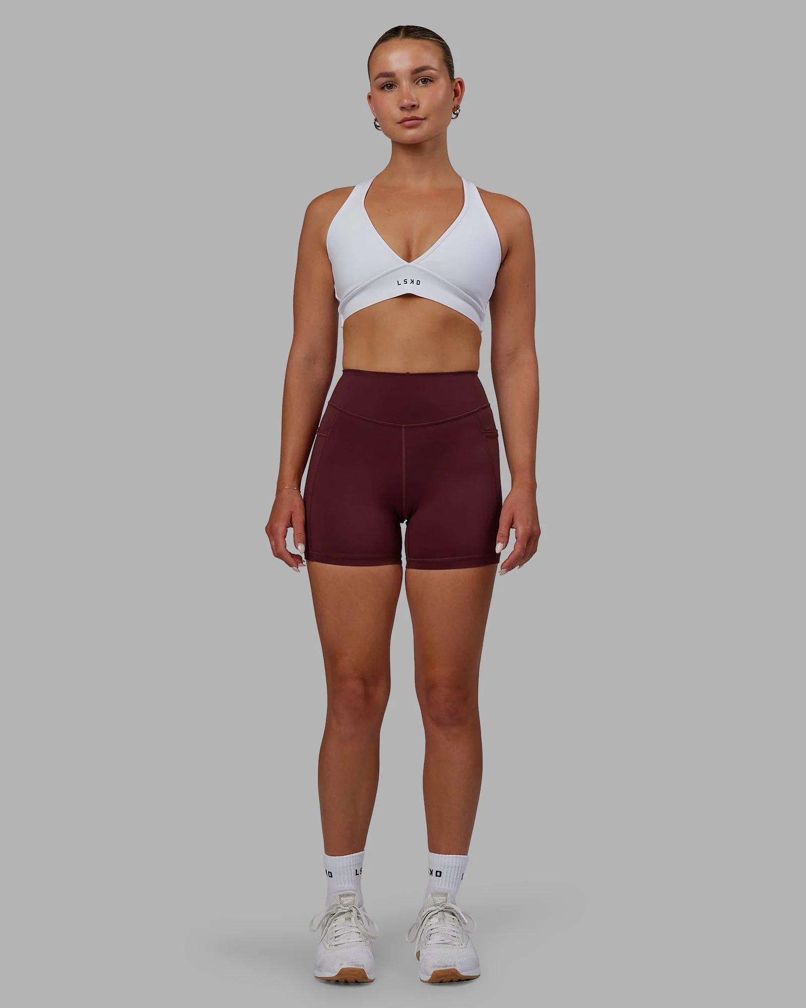 Elite High-Rise 4" Short Pockets - Dark Cherry - Image 8