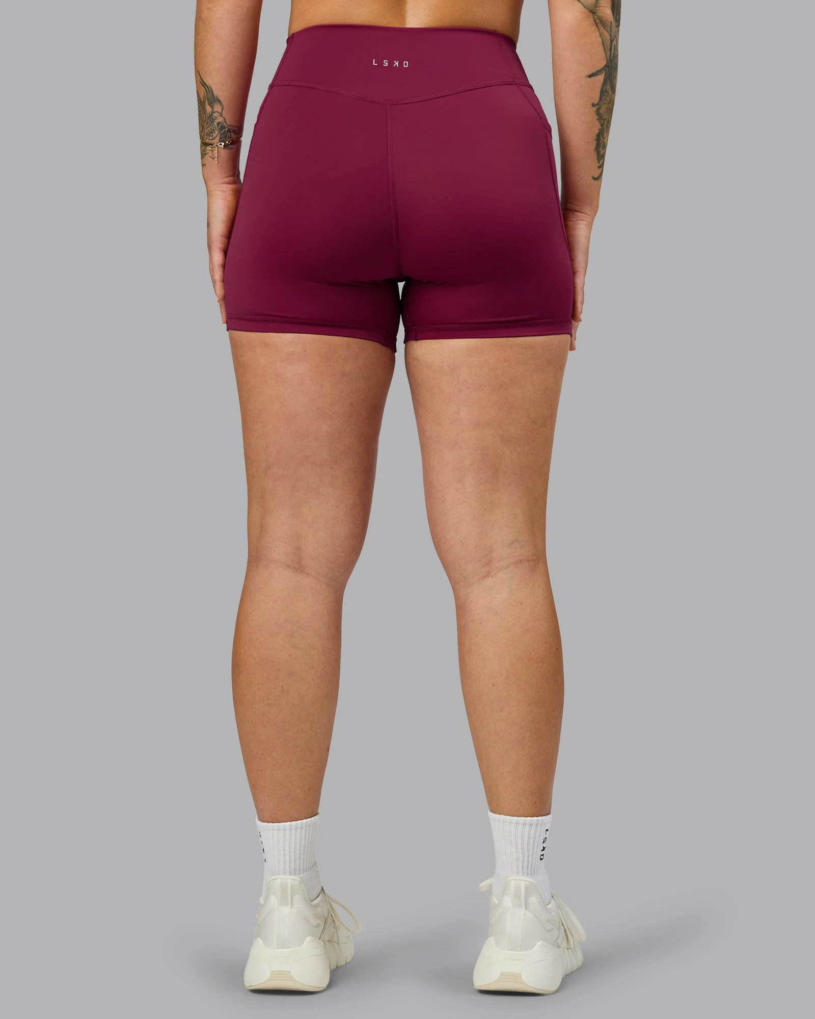 Elite High-Rise 4" Short Pockets - Plum Berry - Image 10