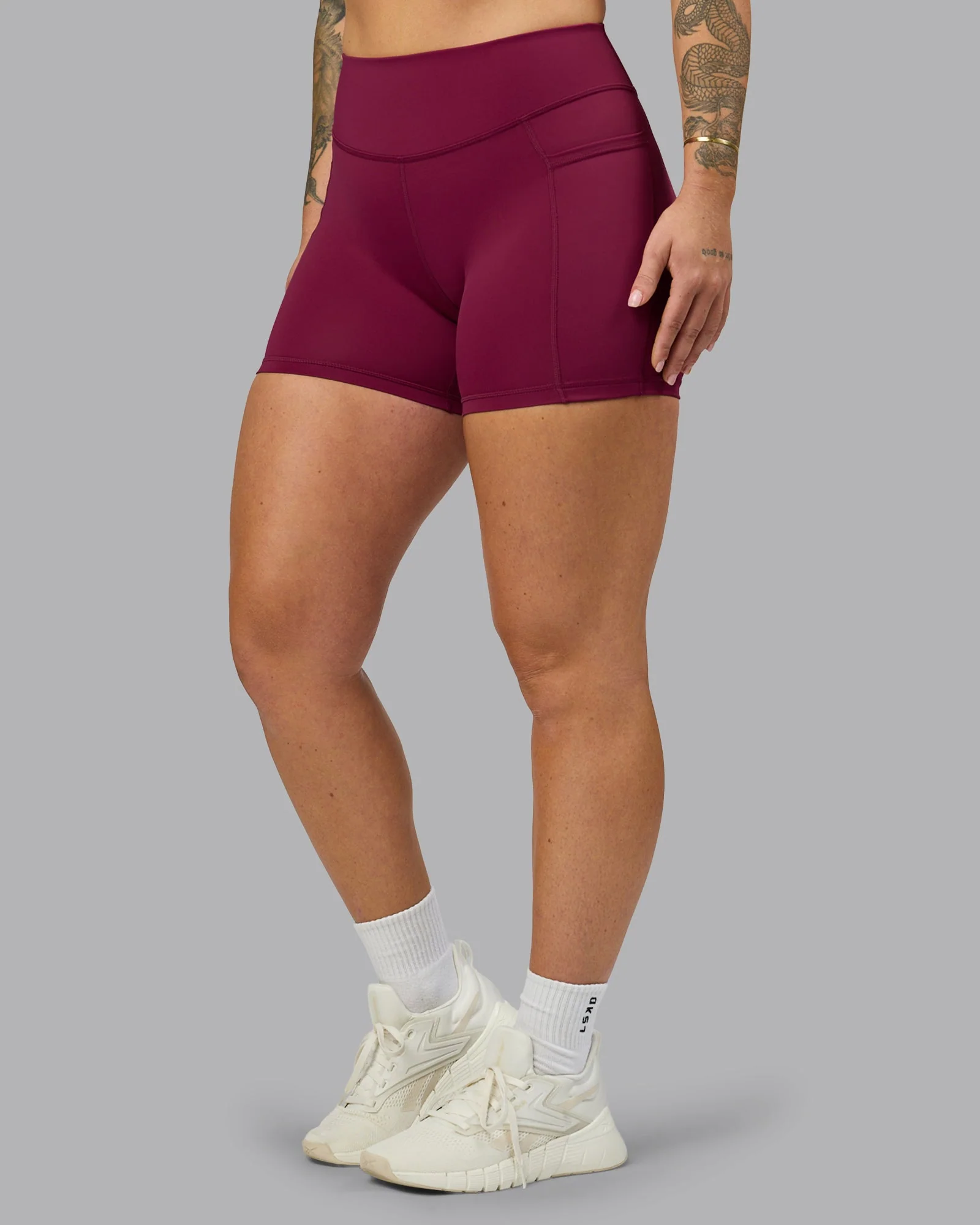 Elite High-Rise 4" Short Pockets - Plum Berry - Image 4