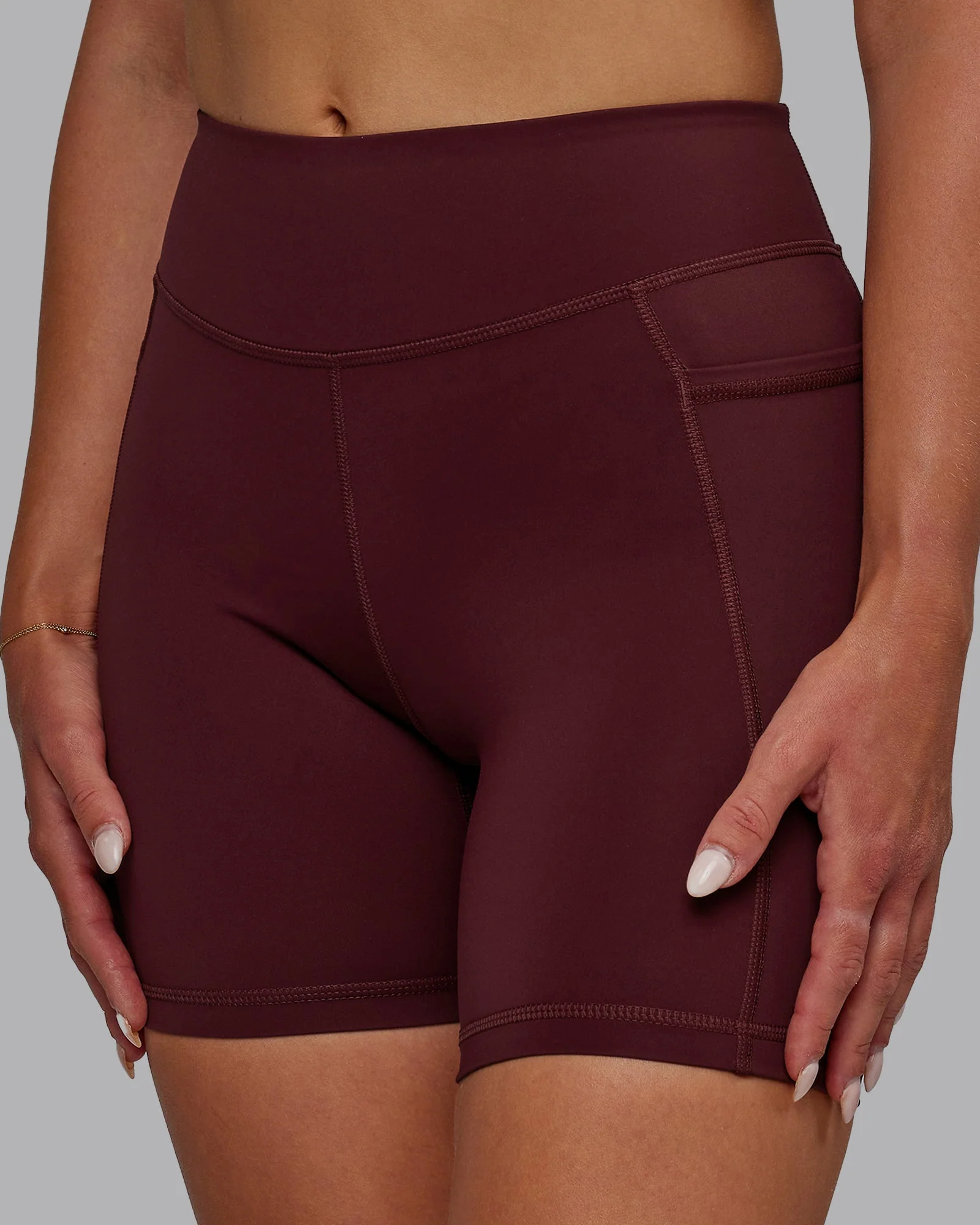 Elite High-Rise 6" Short Pockets - Dark Cherry - Image 3