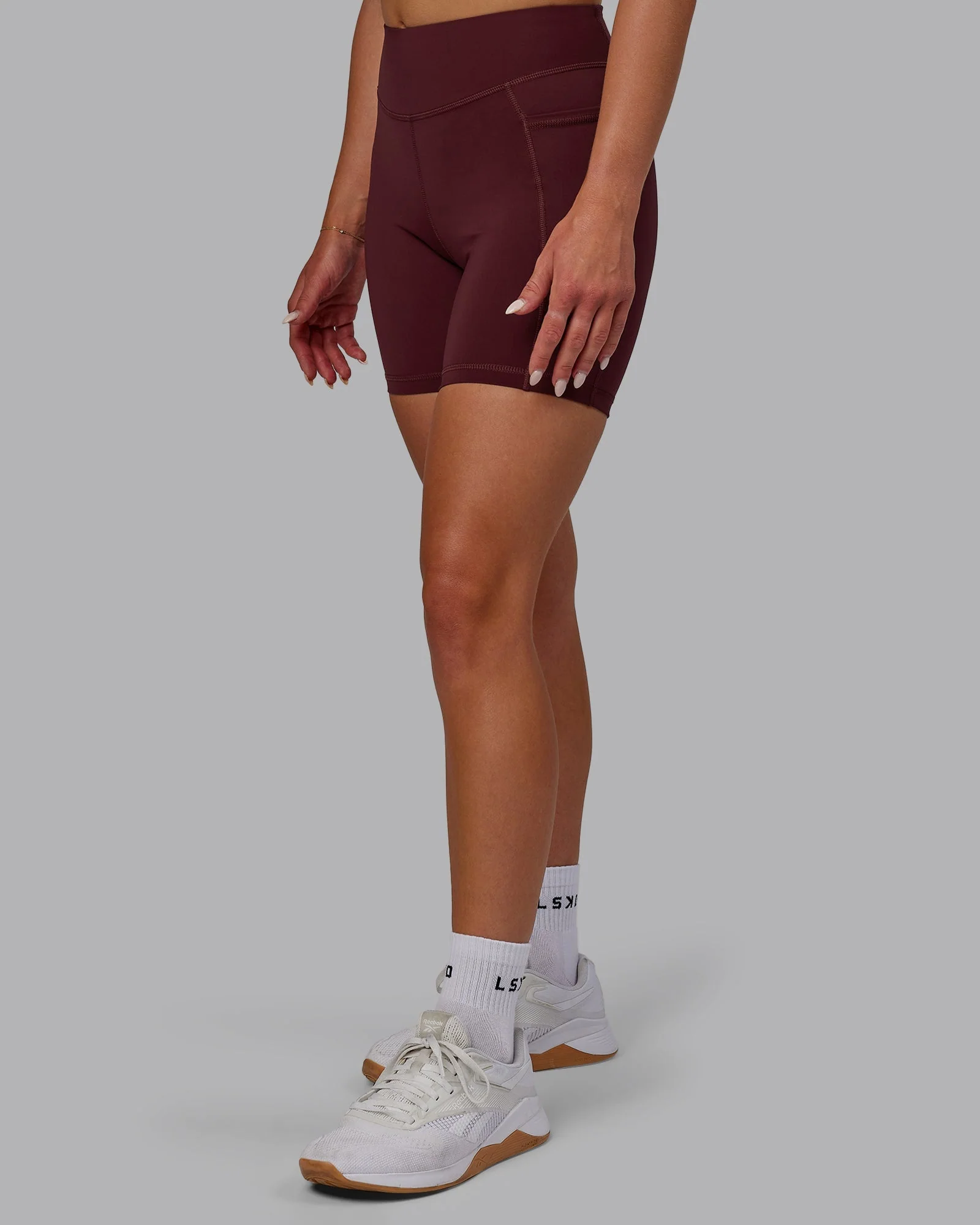 Elite High-Rise 6" Short Pockets - Dark Cherry - Image 7