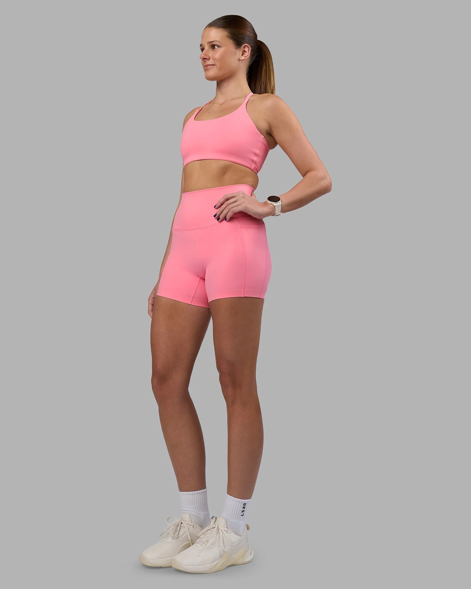 Elixir Ultra High-Rise 4" Short Pockets - Candy Pink - Image 6