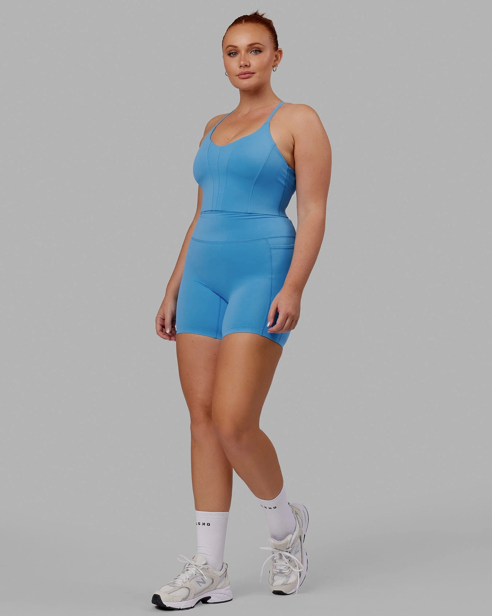 Elixir Ultra High-Rise 6" Short Pockets - Azure Blue - Image 2