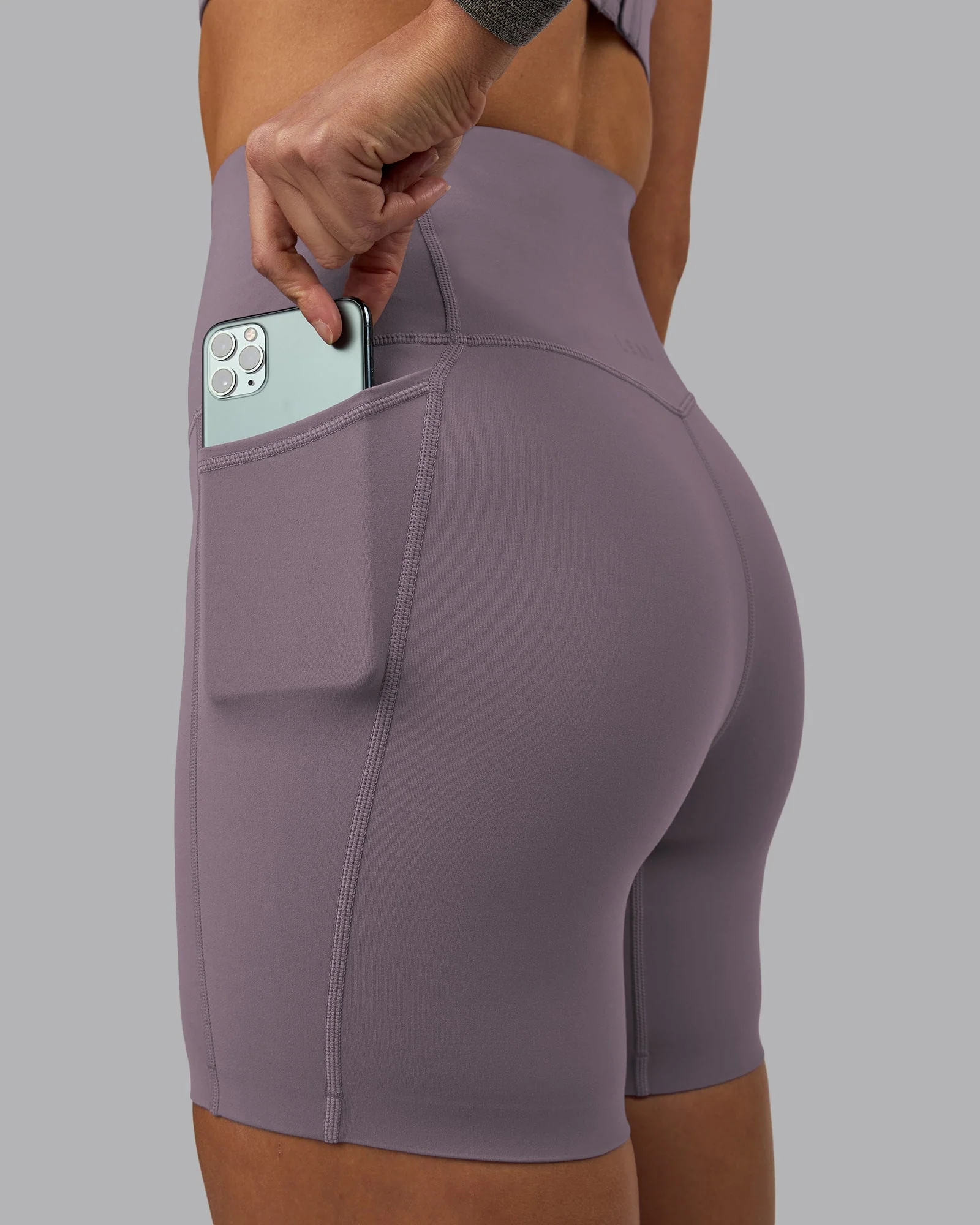 Elixir Ultra High-Rise 6" Short Pockets - Purple Sage - Image 2