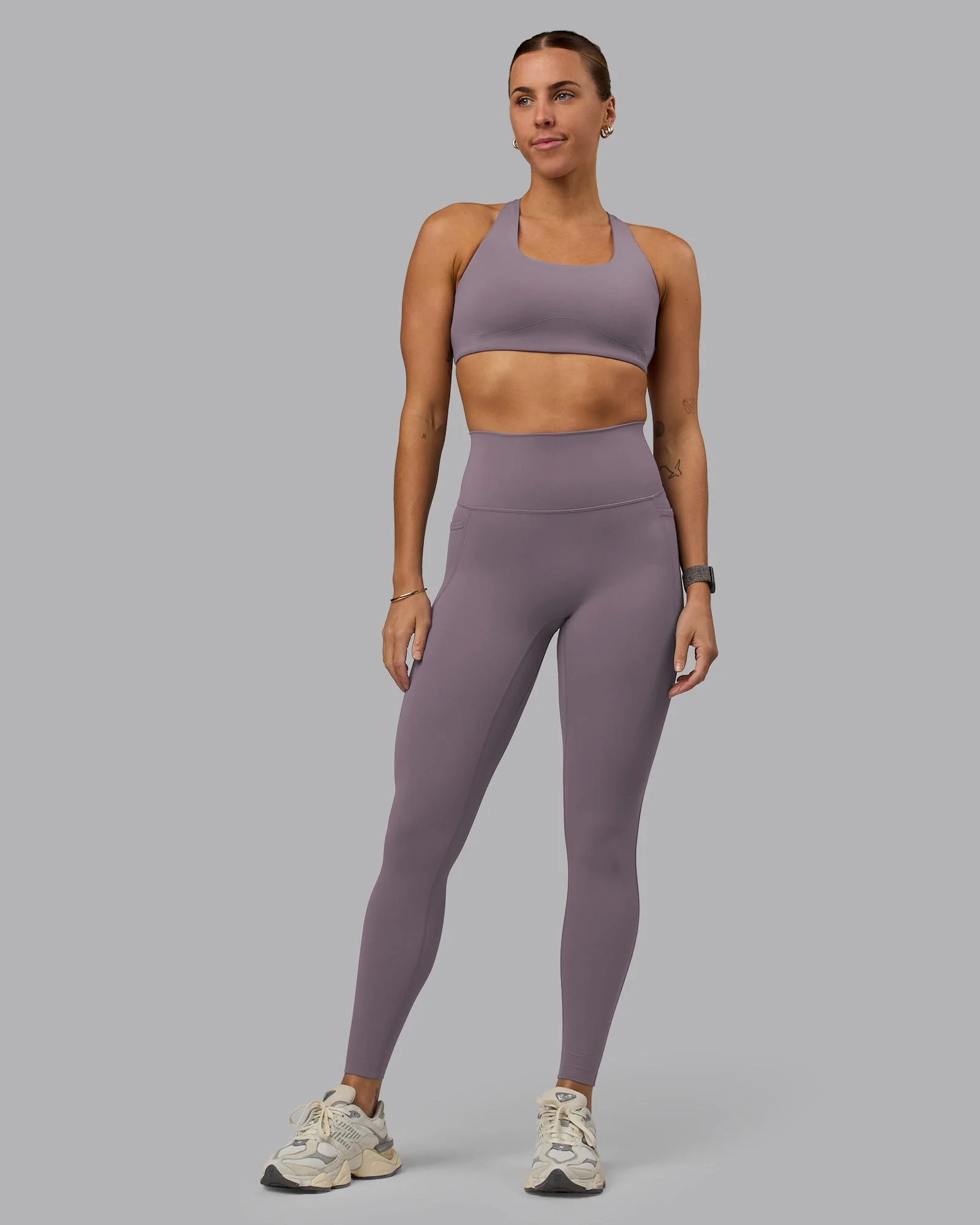 Elixir Ultra High-Rise Full Length Legging Pockets - Purple Sage - Image 2