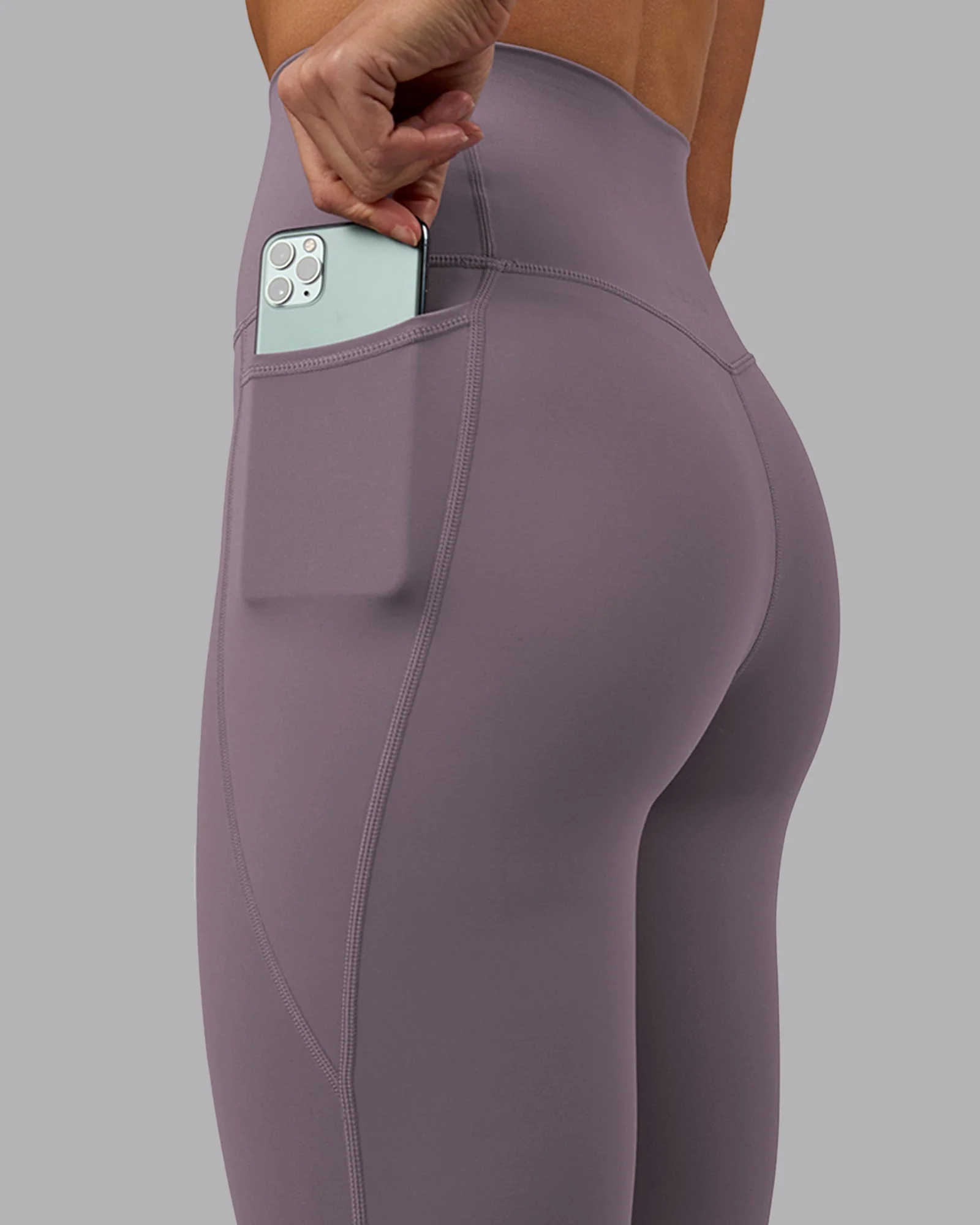 Elixir Ultra High-Rise Full Length Legging Pockets - Purple Sage - Image 5