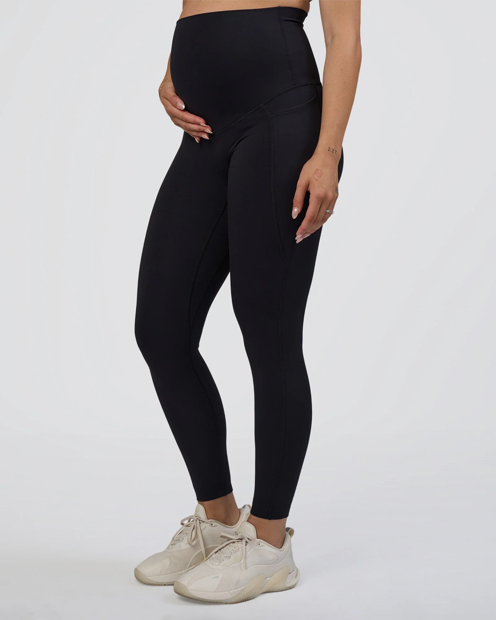 Elixir Ultra High-Rise Maternity Full Length Legging Pockets - Black