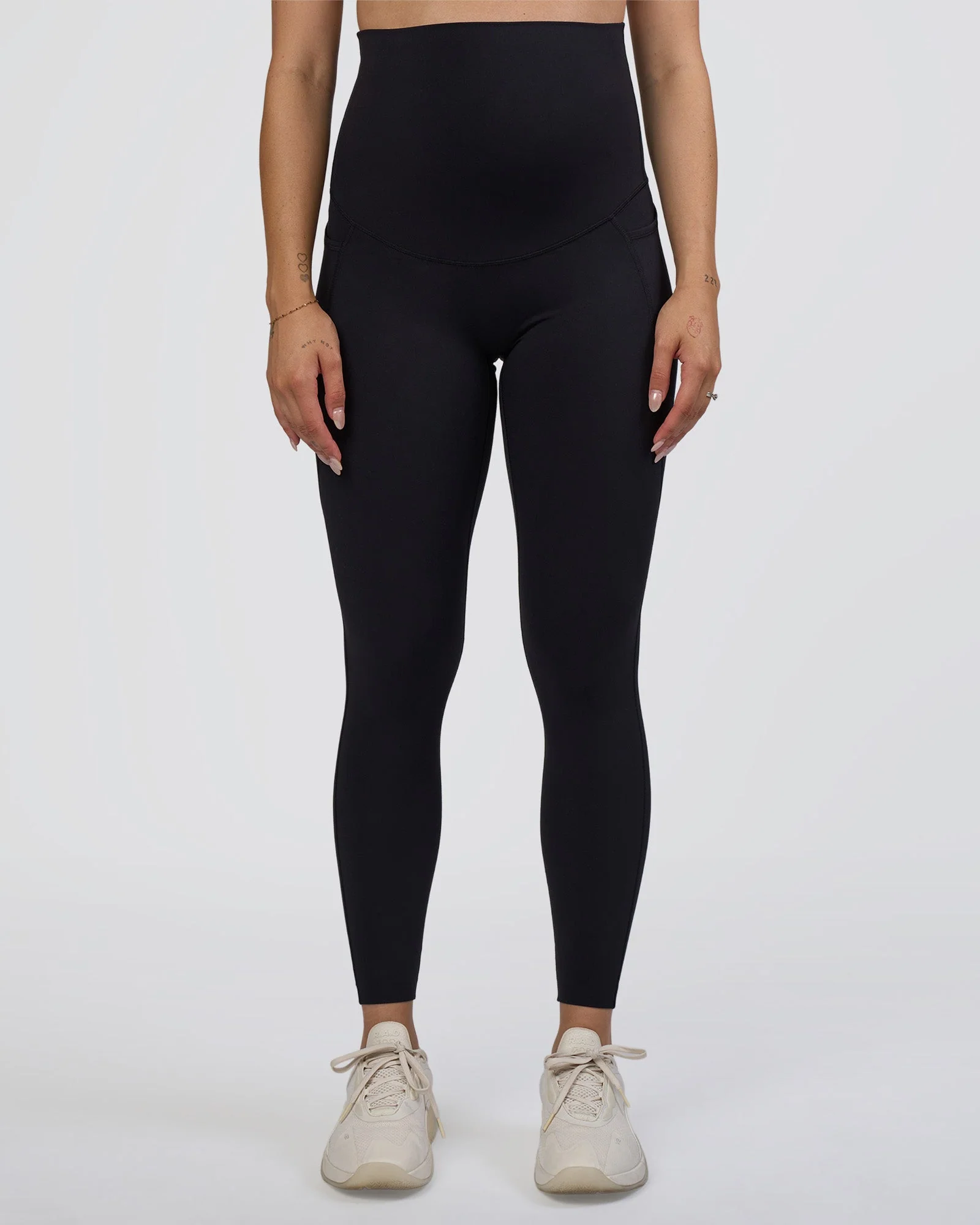 Elixir Ultra High-Rise Maternity Full Length Legging Pockets - Black - Image 8