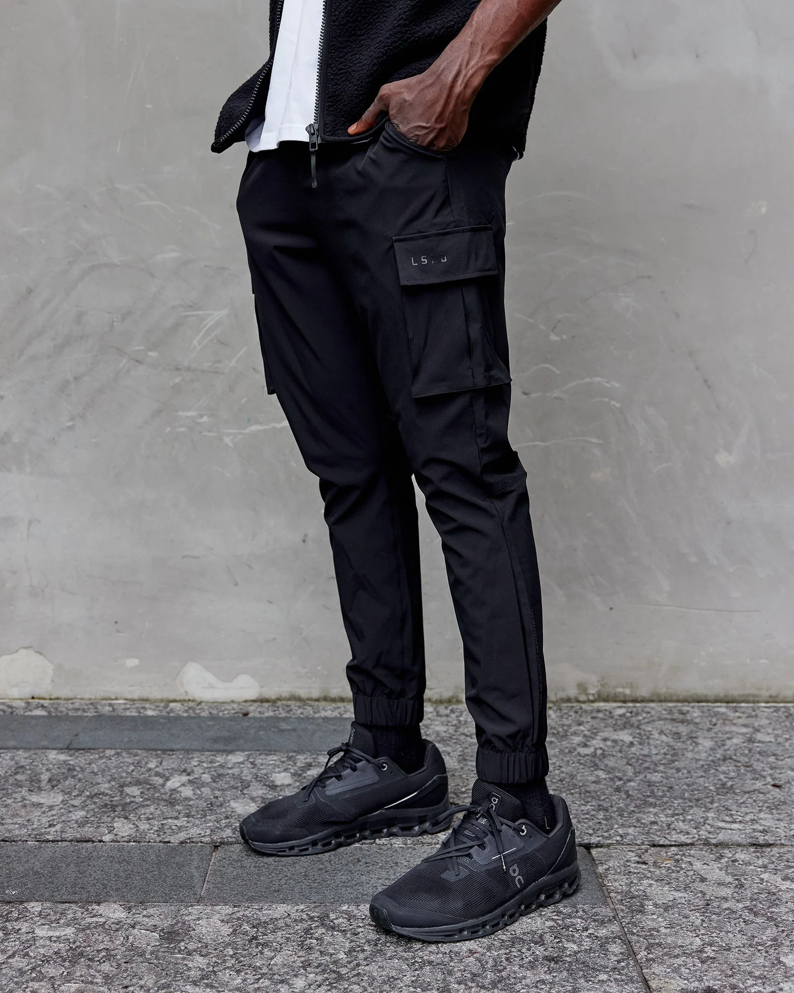 Energy Stretch Performance Cargo Joggers - Black - Image 3