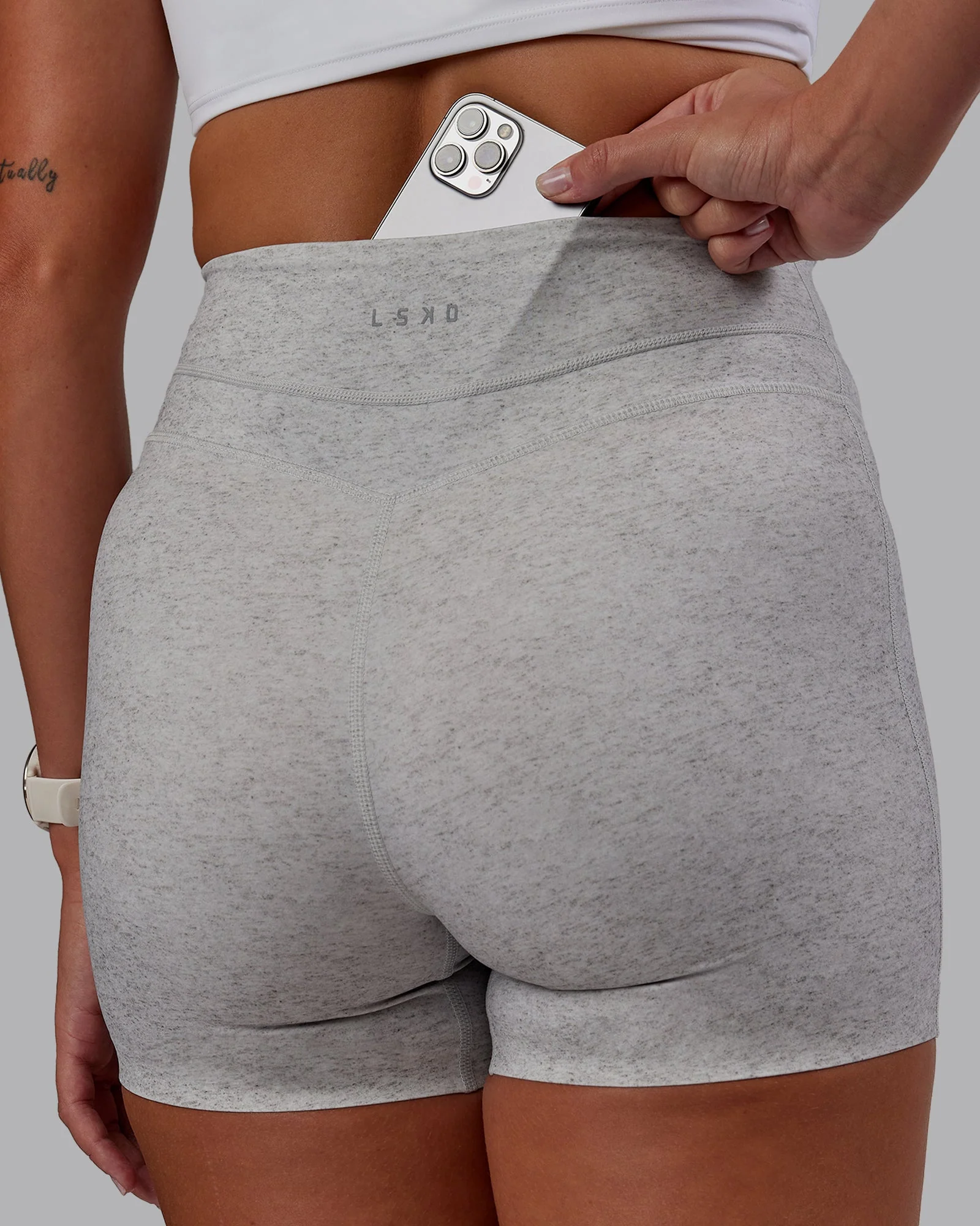 Enhance Ultra High-Rise 4" Short - Grey Marl - Image 6