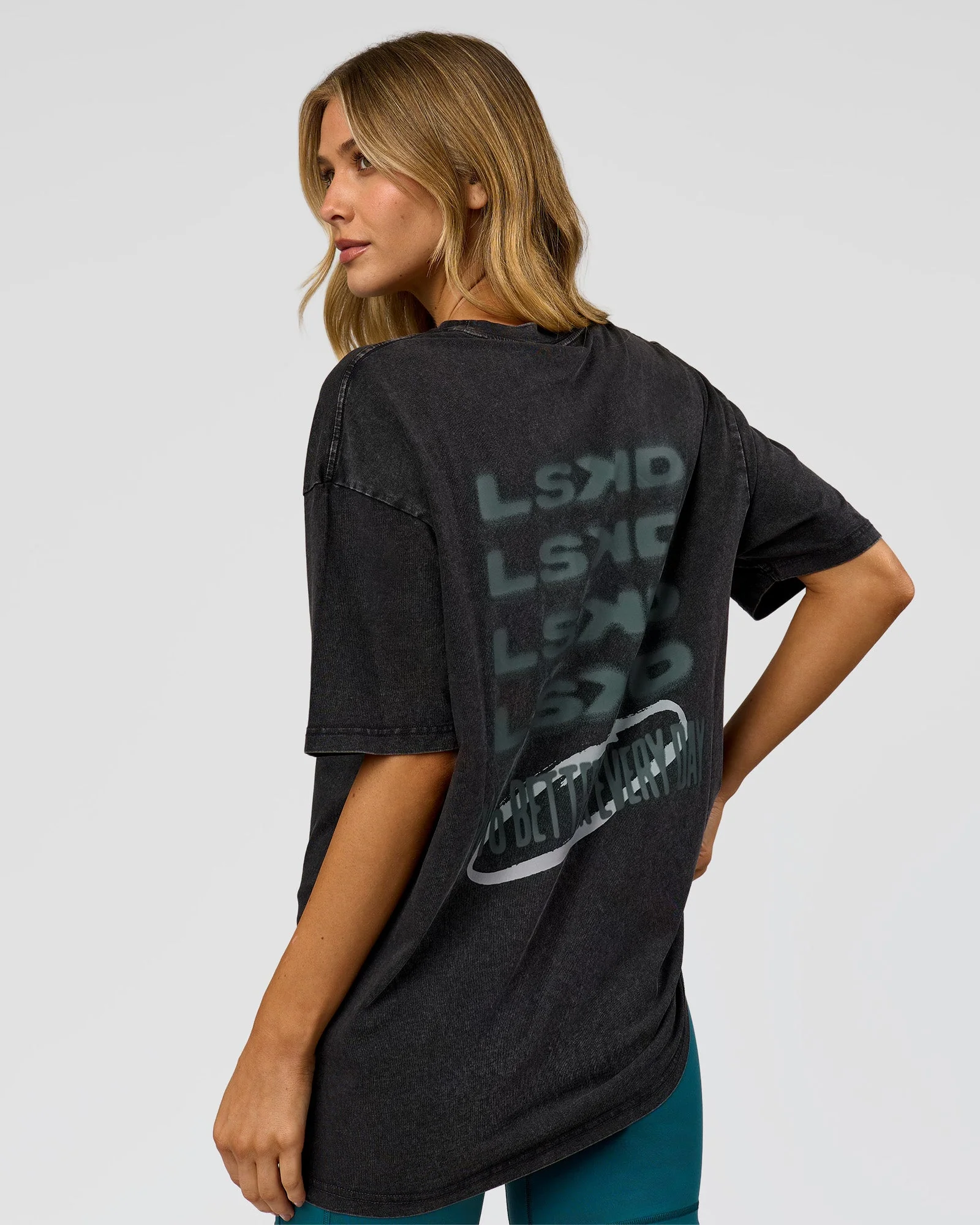 Everyday Elevation FLXCotton Oversized Tee - Black Washed-Carbon Green - Image 12