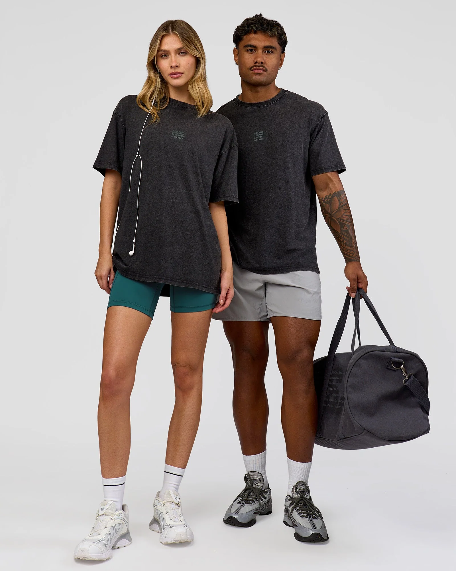 Everyday Elevation FLXCotton Oversized Tee - Black Washed-Carbon Green - Image 5