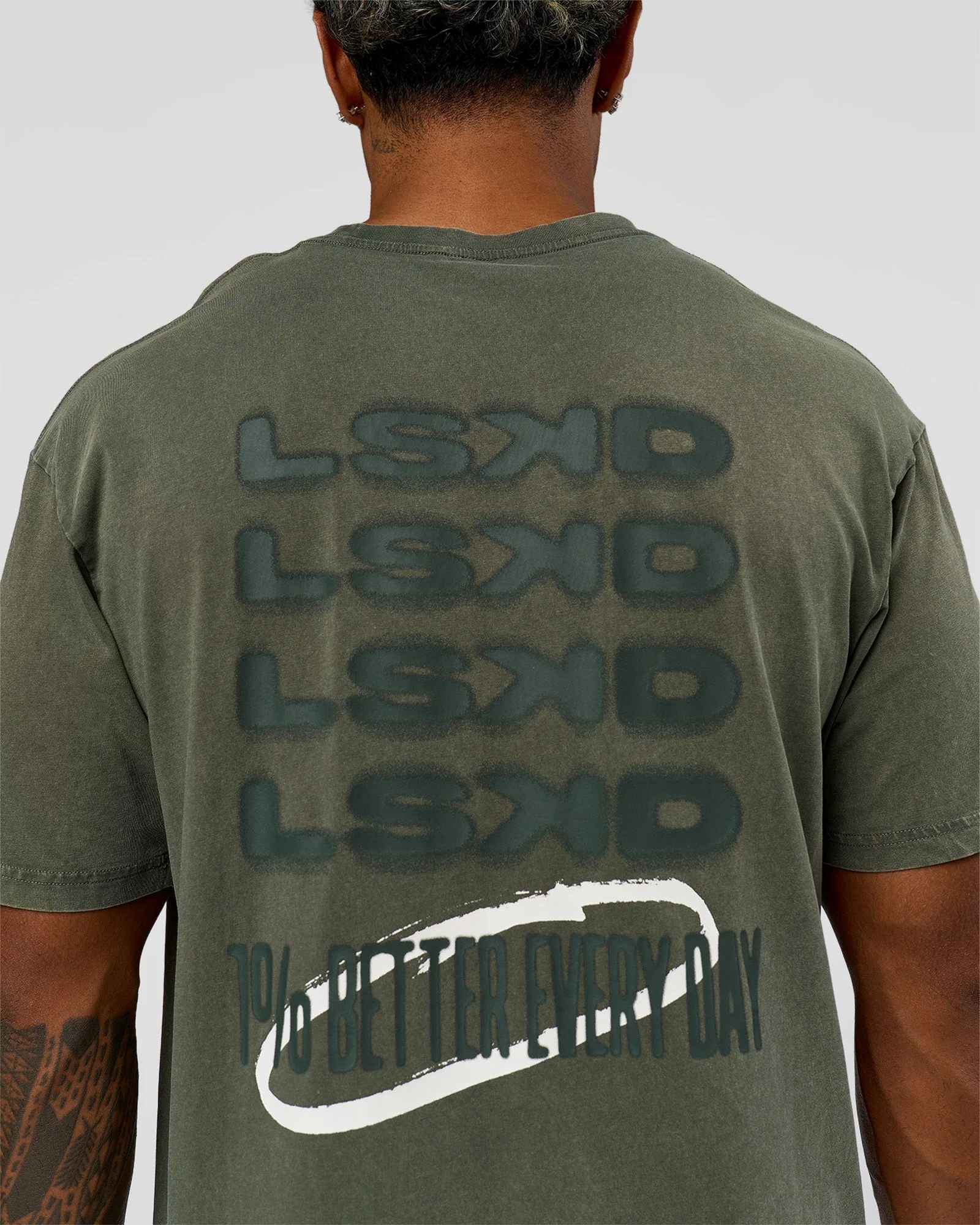 Everyday Elevation FLXCotton Oversized Tee - Carbon Green Washed -White - Image 10