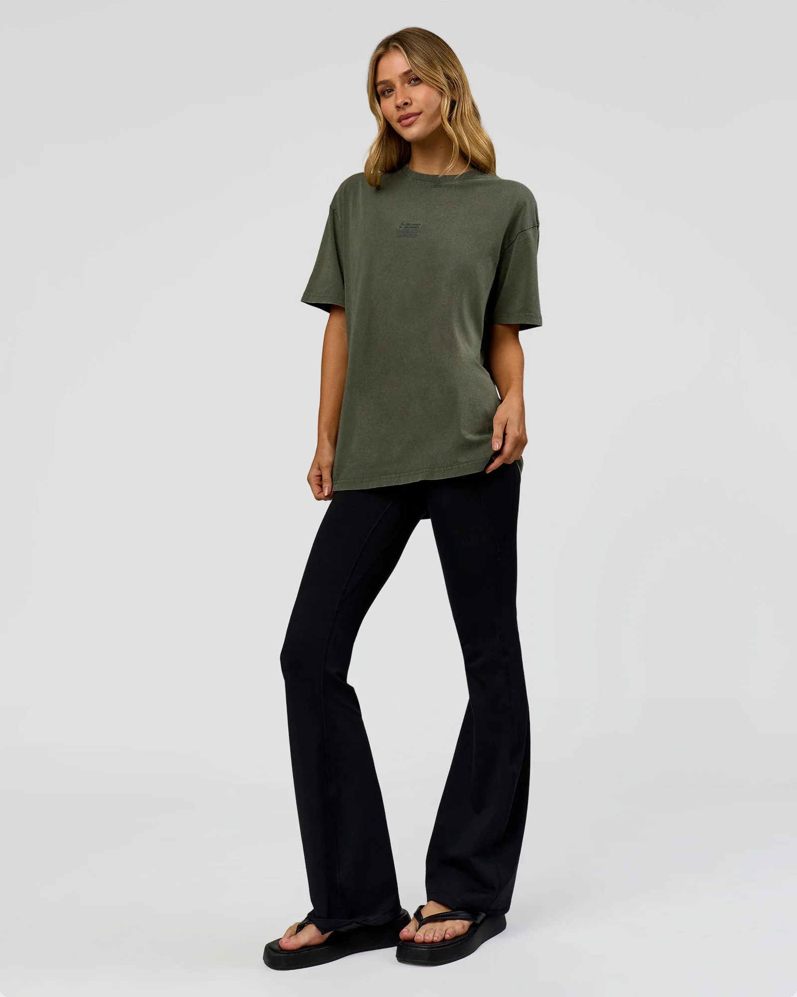 Everyday Elevation FLXCotton Oversized Tee - Carbon Green Washed -White - Image 6
