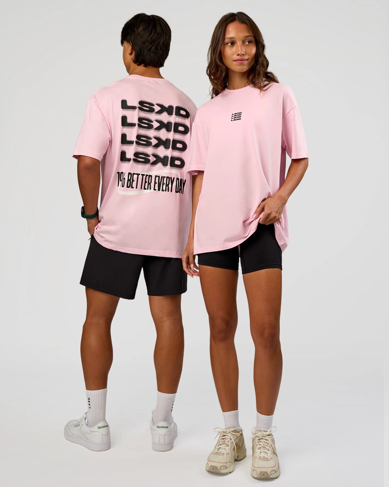 Everyday Elevation FLXCotton Oversized Tee - Marshmallow-Black