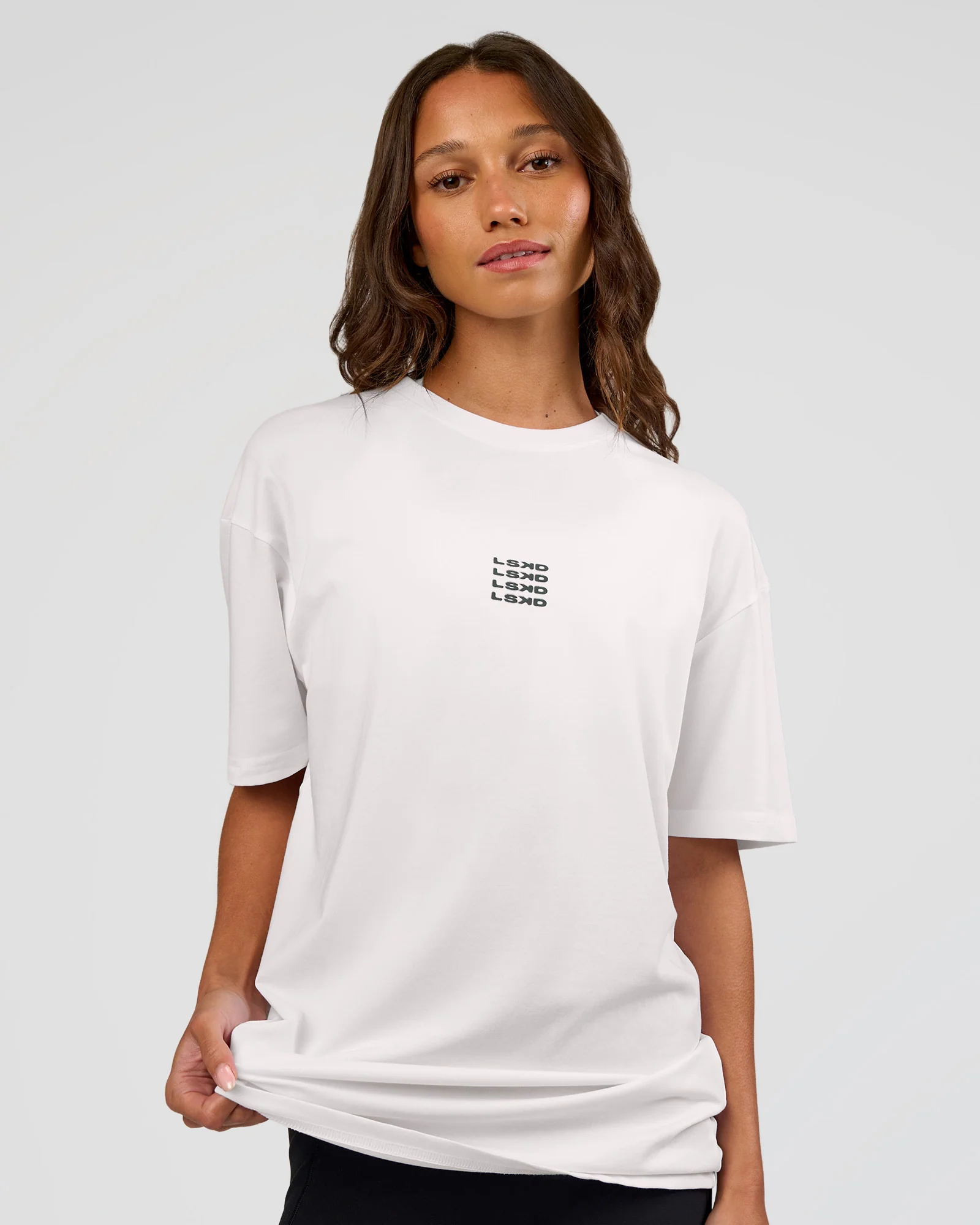 Everyday Elevation FLXCotton Oversized Tee - White-Carbon Green - Image 11