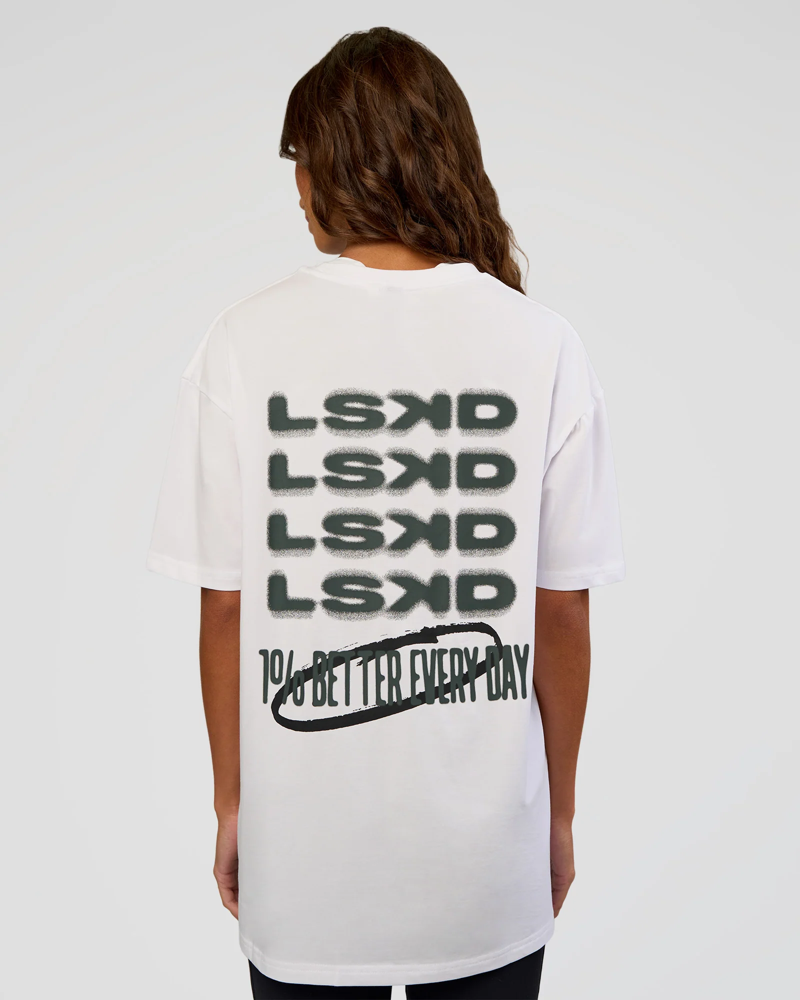 Everyday Elevation FLXCotton Oversized Tee - White-Carbon Green - Image 13