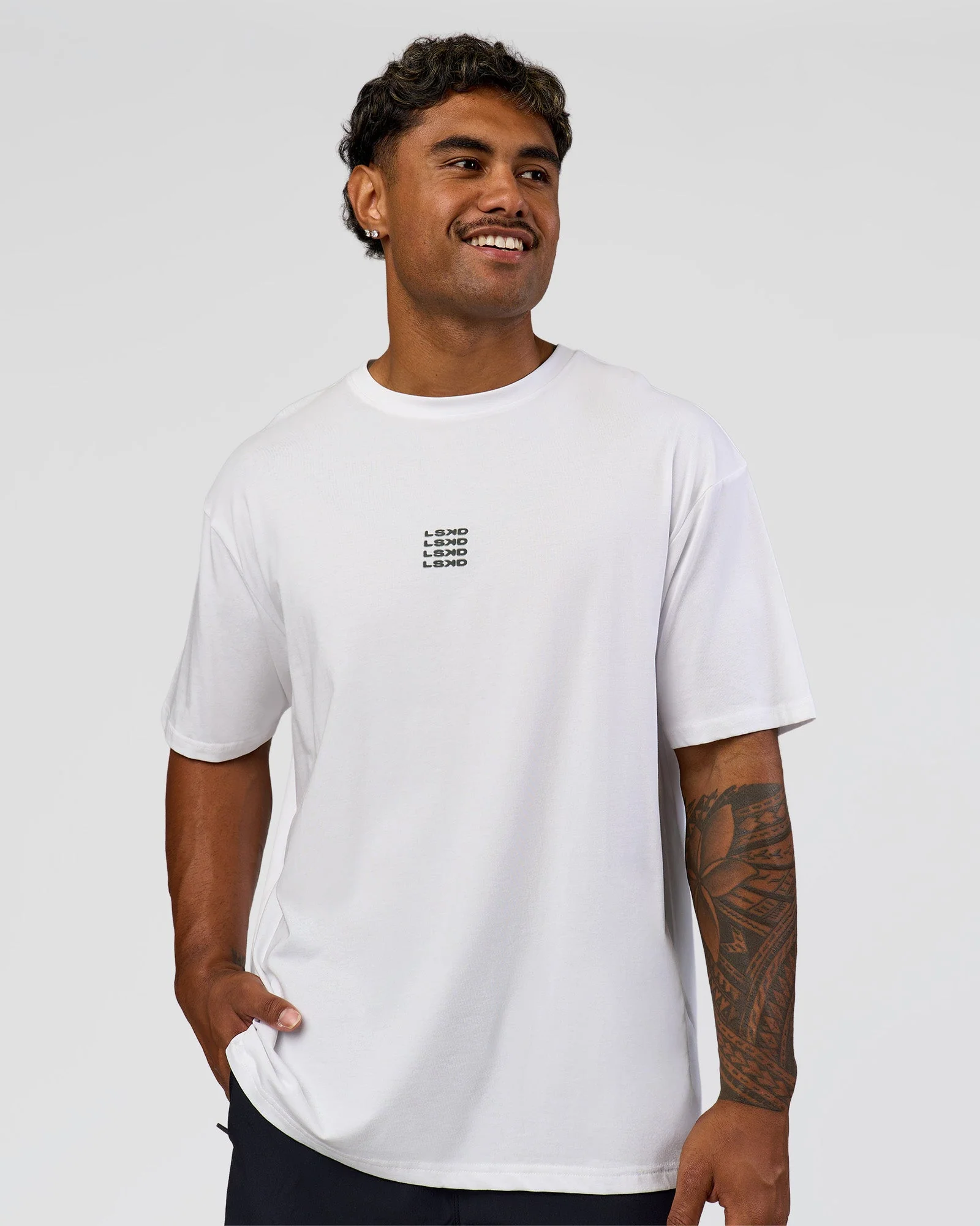 Everyday Elevation FLXCotton Oversized Tee - White-Carbon Green - Image 6