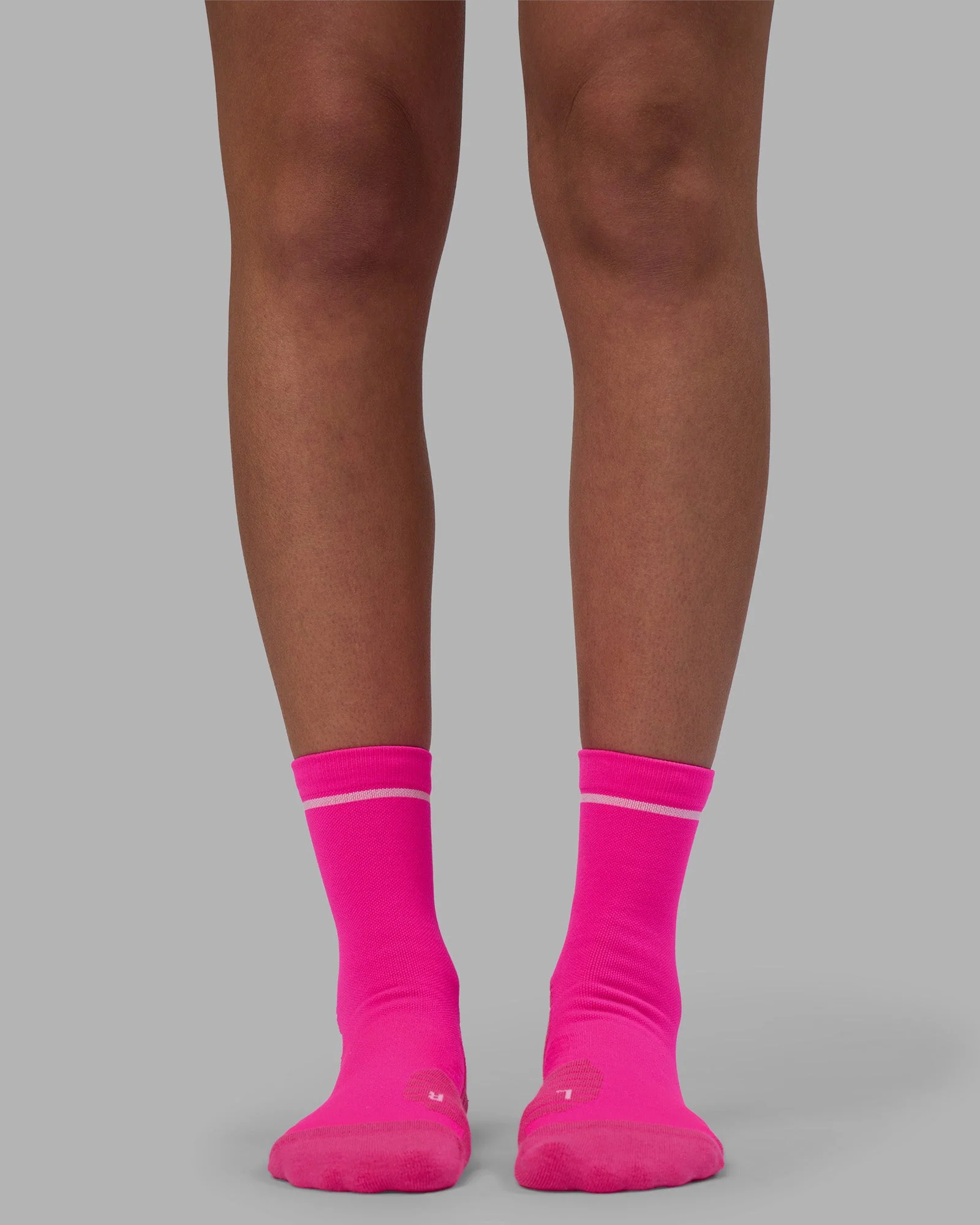 Fast Performance Quarter Socks - Neon Pink-White - Image 3