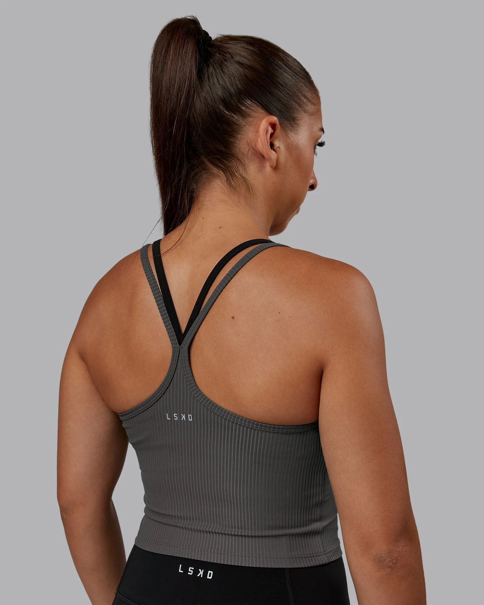 Flame Ribbed Tank - Dark Storm - Image 3