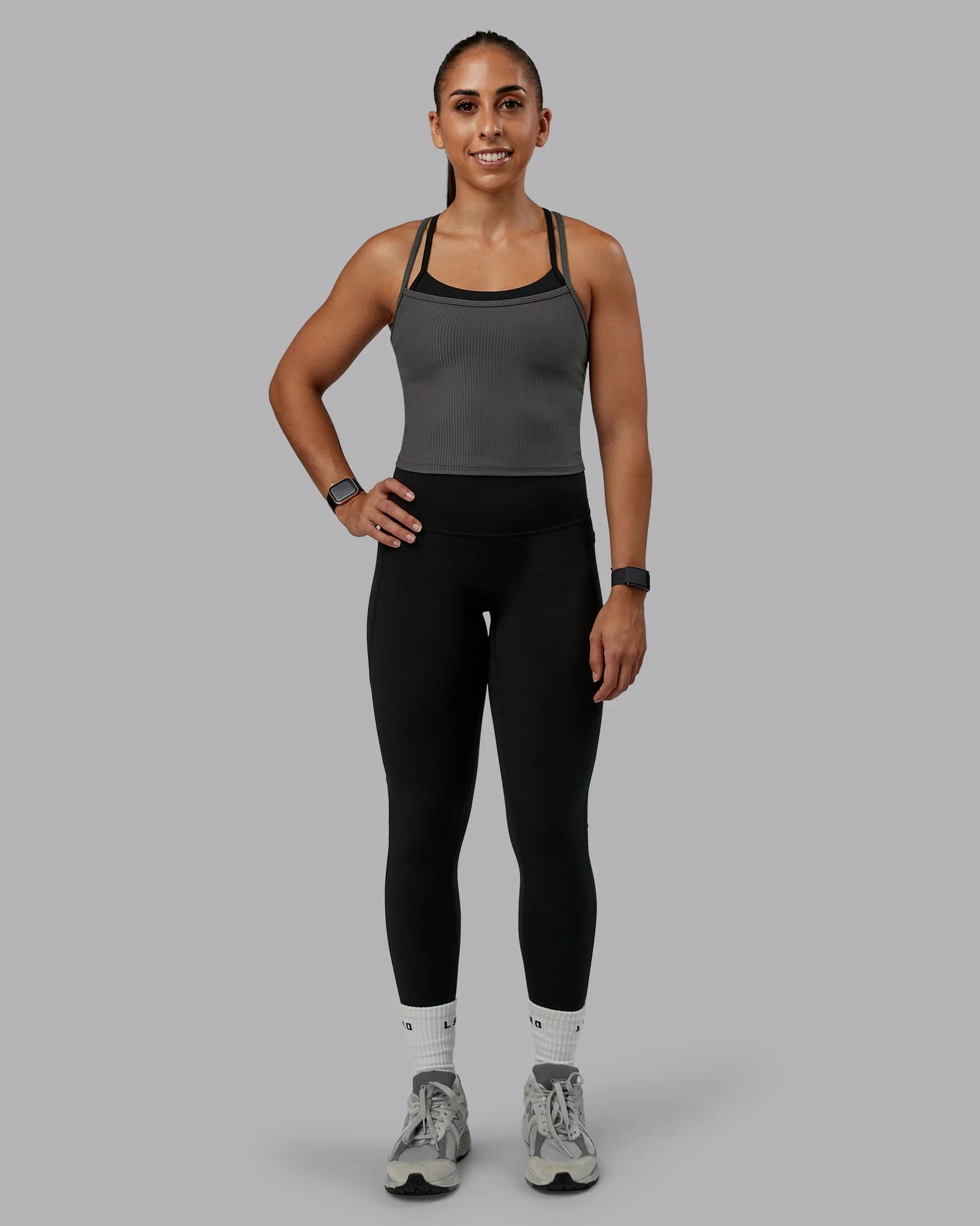 Flame Ribbed Tank - Dark Storm - Image 4