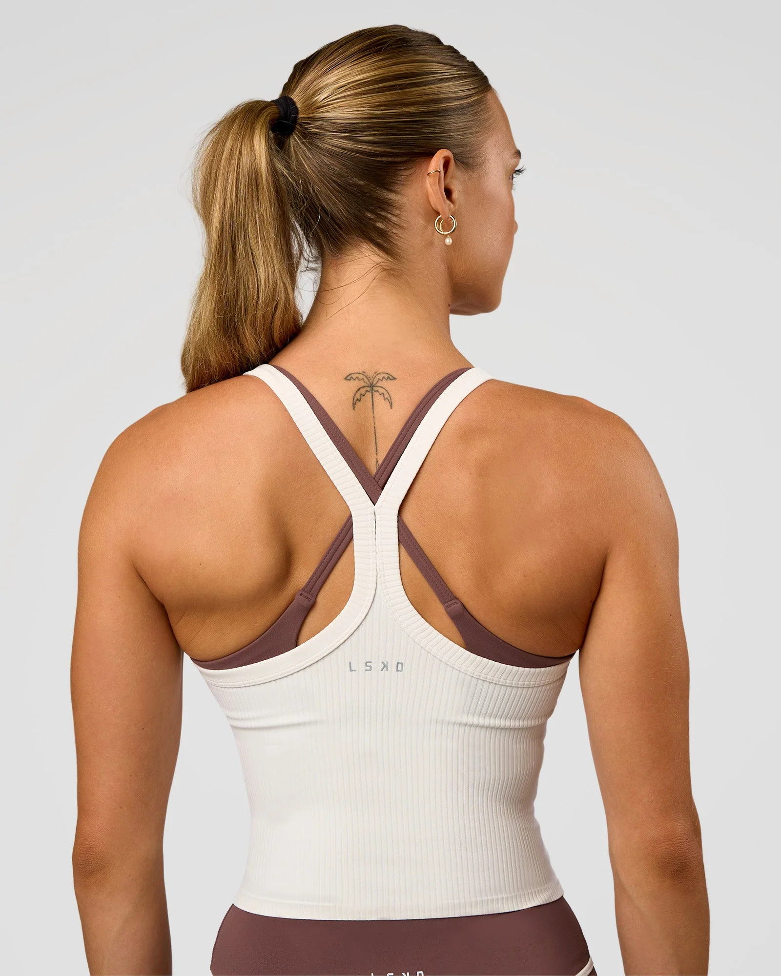 Flame Ribbed Tank - Off White - Image 2