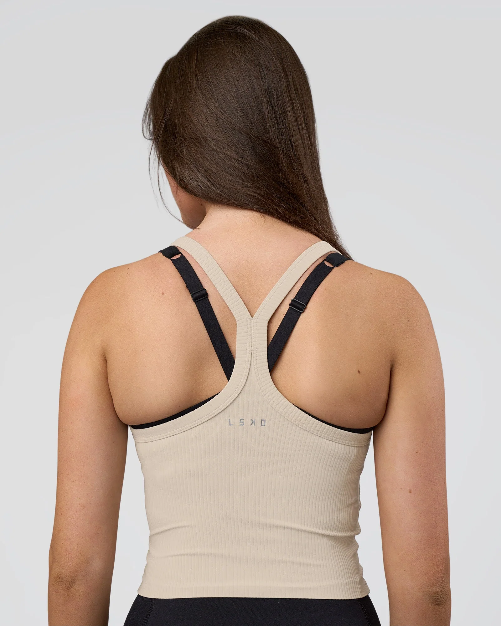 Flame Ribbed Tank - Shale Beige - Image 3