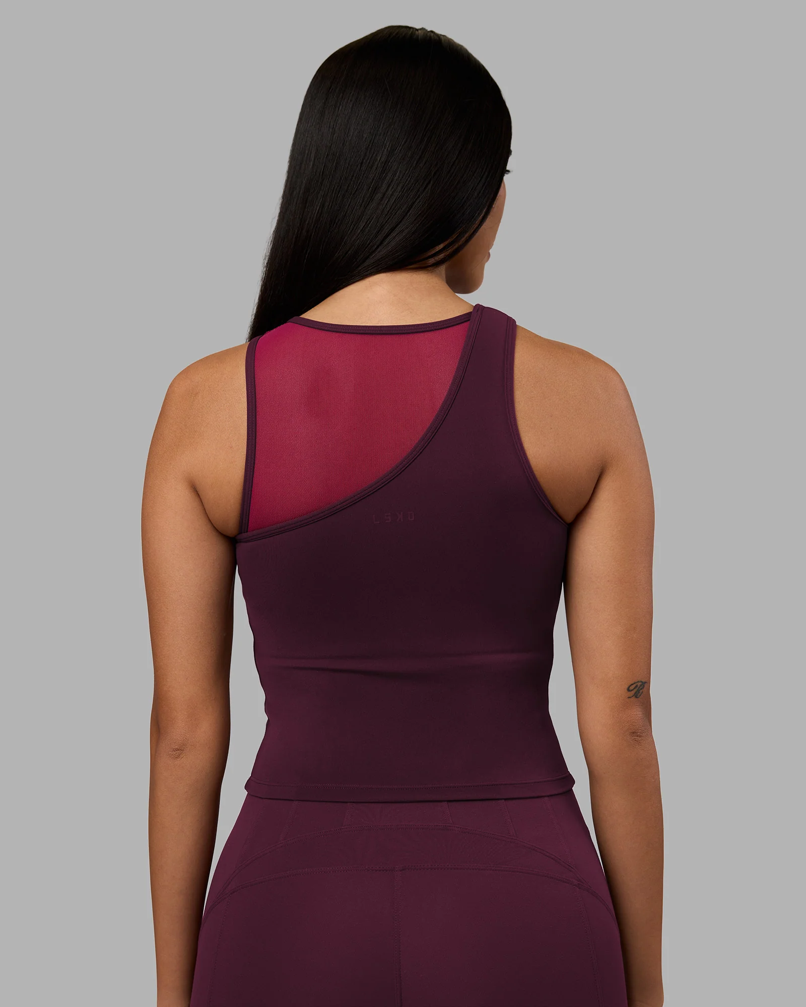Motion Mesh Shelf Bra Tank - Cherry Lacquer/Plum Berry - Image 6
