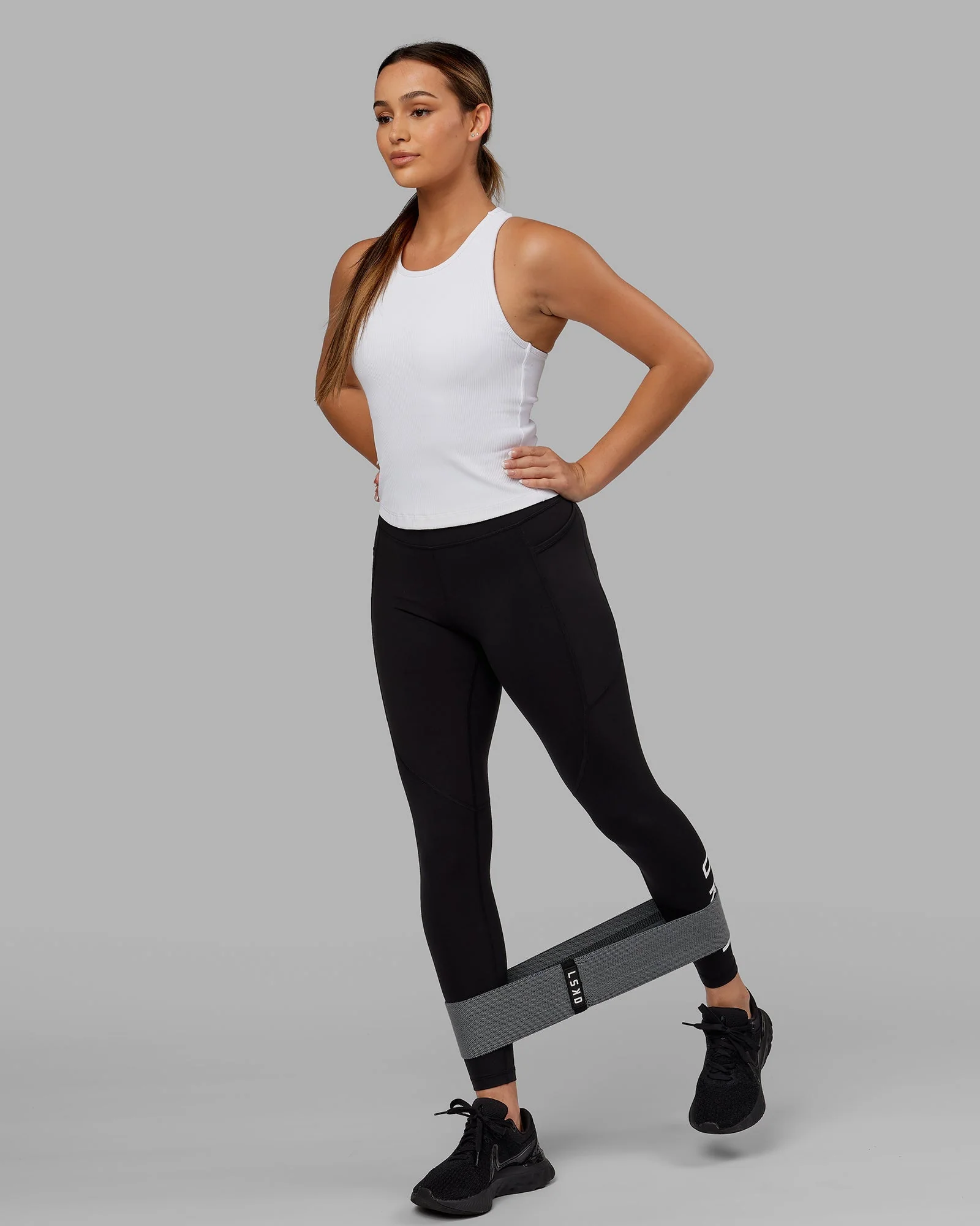 Flow Ribbed Shelf Bra Performance Tank - White - Image 6
