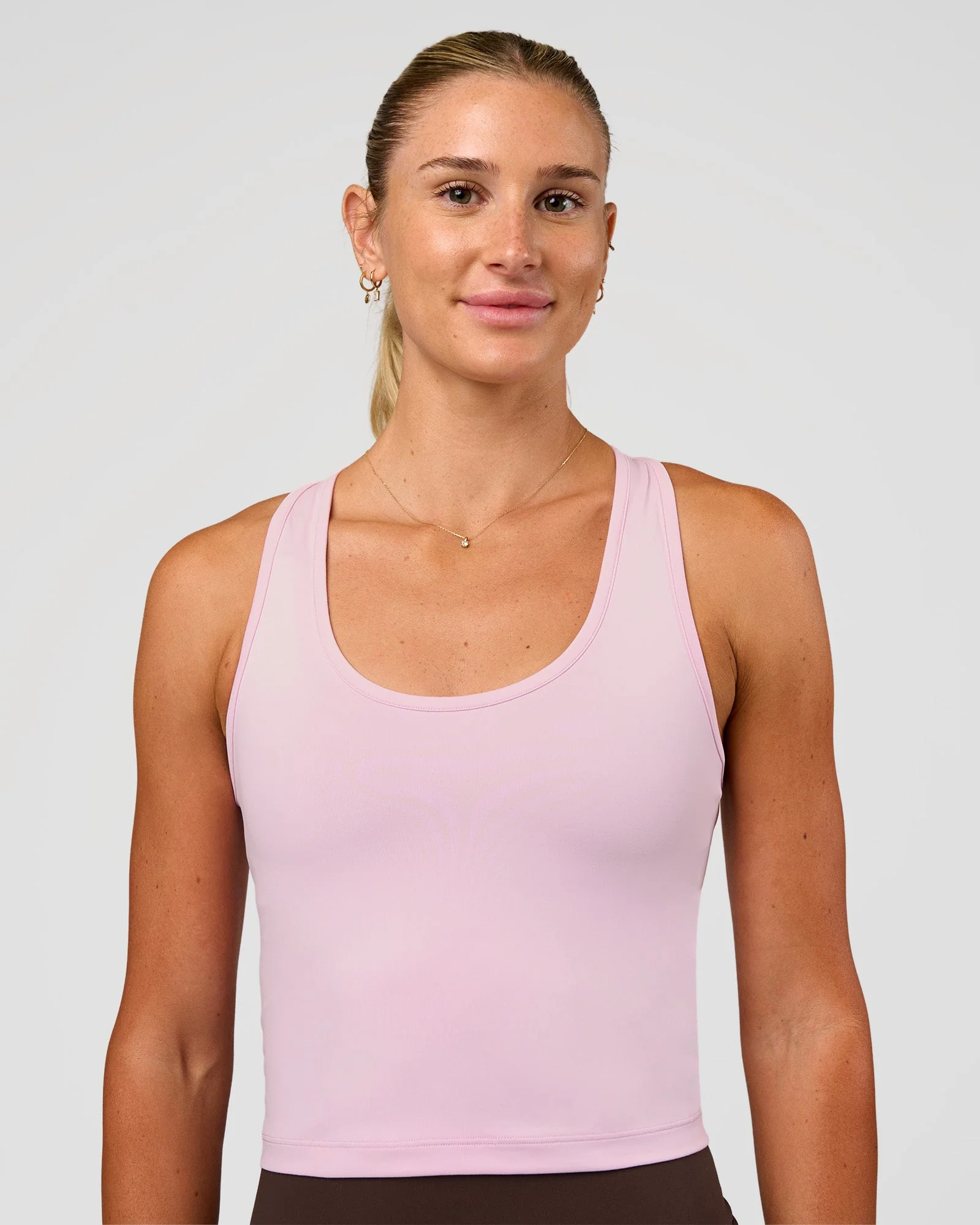 Flow Scoop Neck Performance Tank - Marshmallow