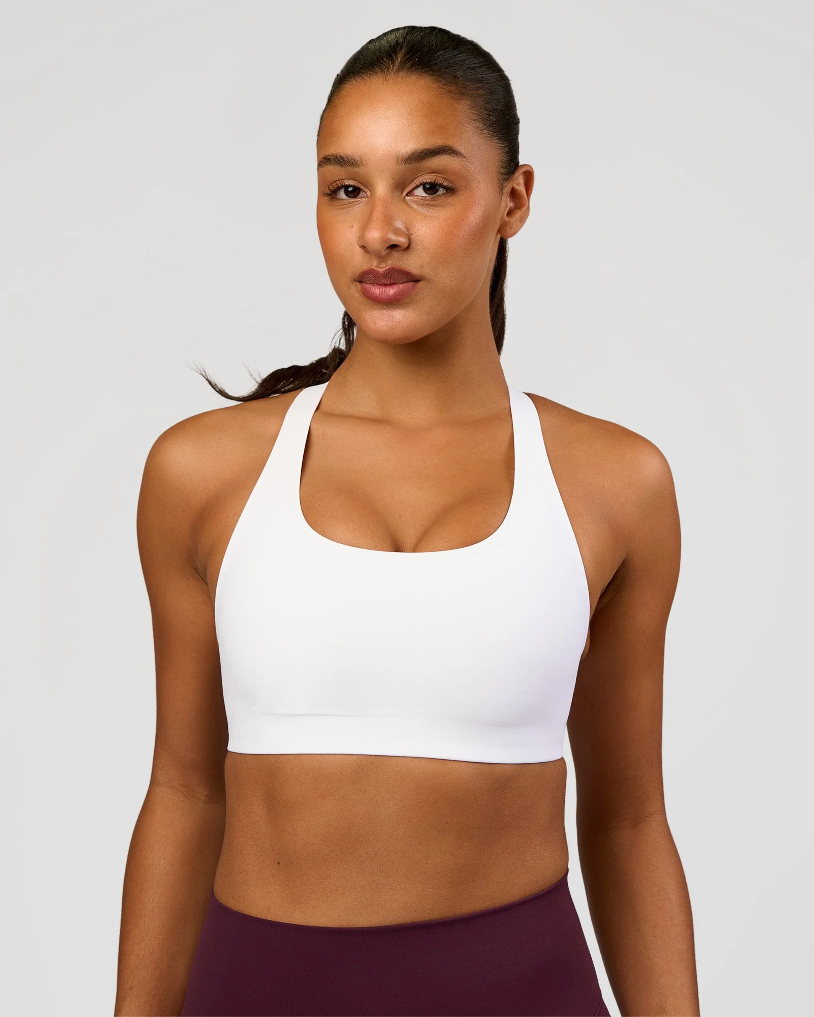 Flow Bonded Scoop Neck Sports Bra - White